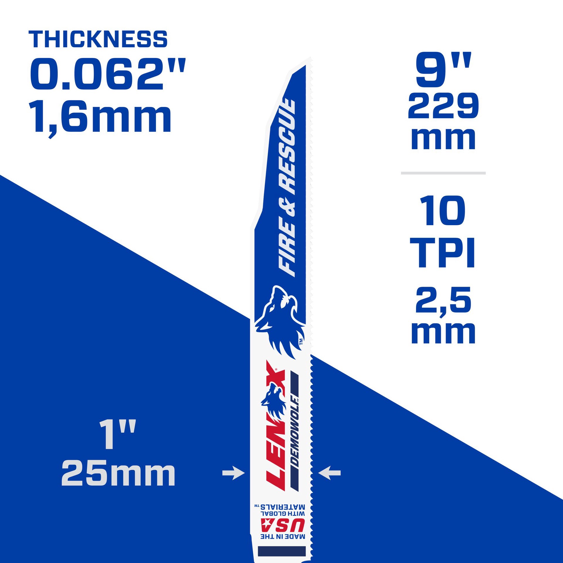 slide 4 of 6, LENOX Power Blast Power Blast Bi-metal 9-in 10 TPI Demolition Demolition Reciprocating Saw Blade 5 -Pack, 1 ct