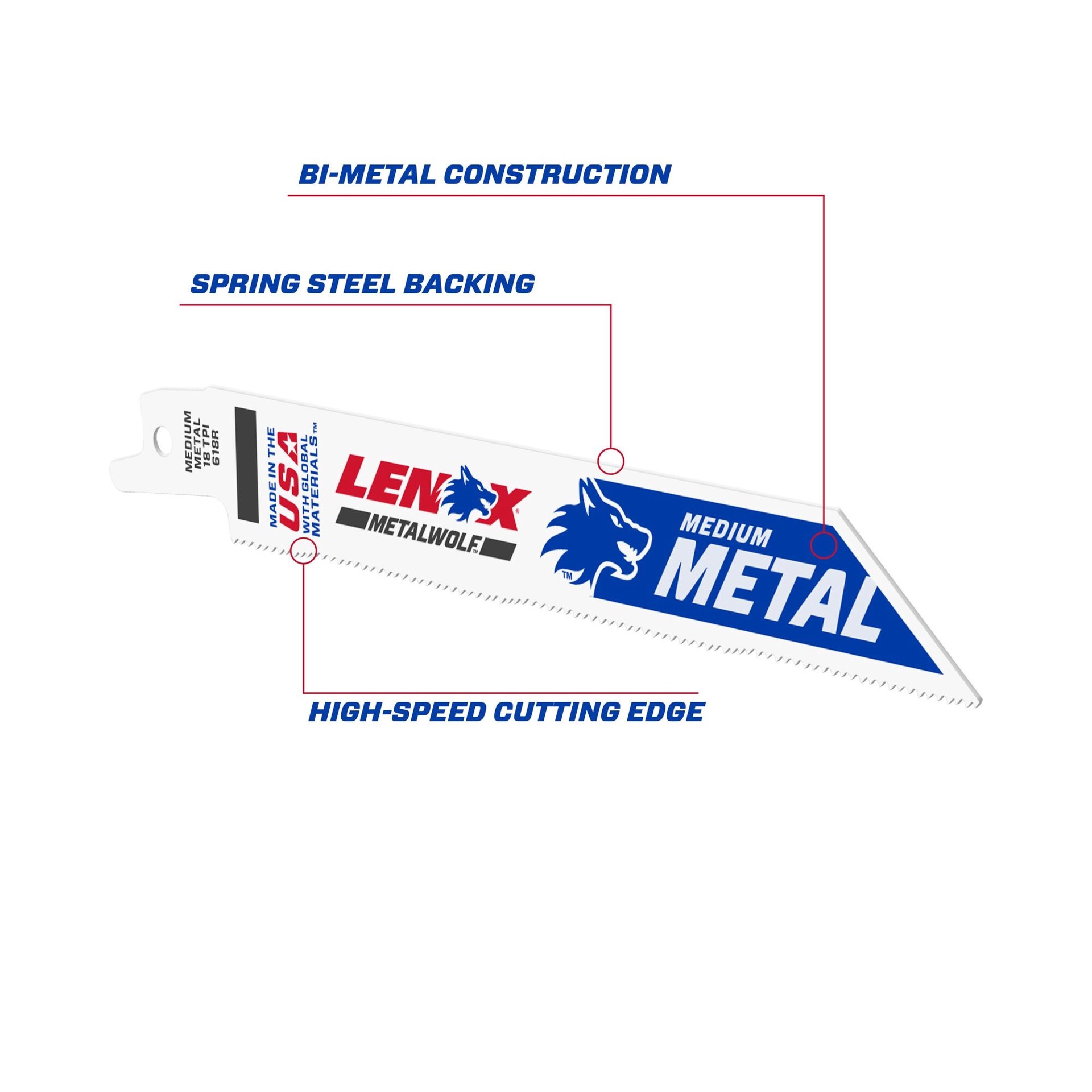 slide 2 of 6, LENOX METALWOLF Bi-metal 6-in 18 TPI Metal cutting Reciprocating Saw Blade Set 5 -Pack, 1 ct