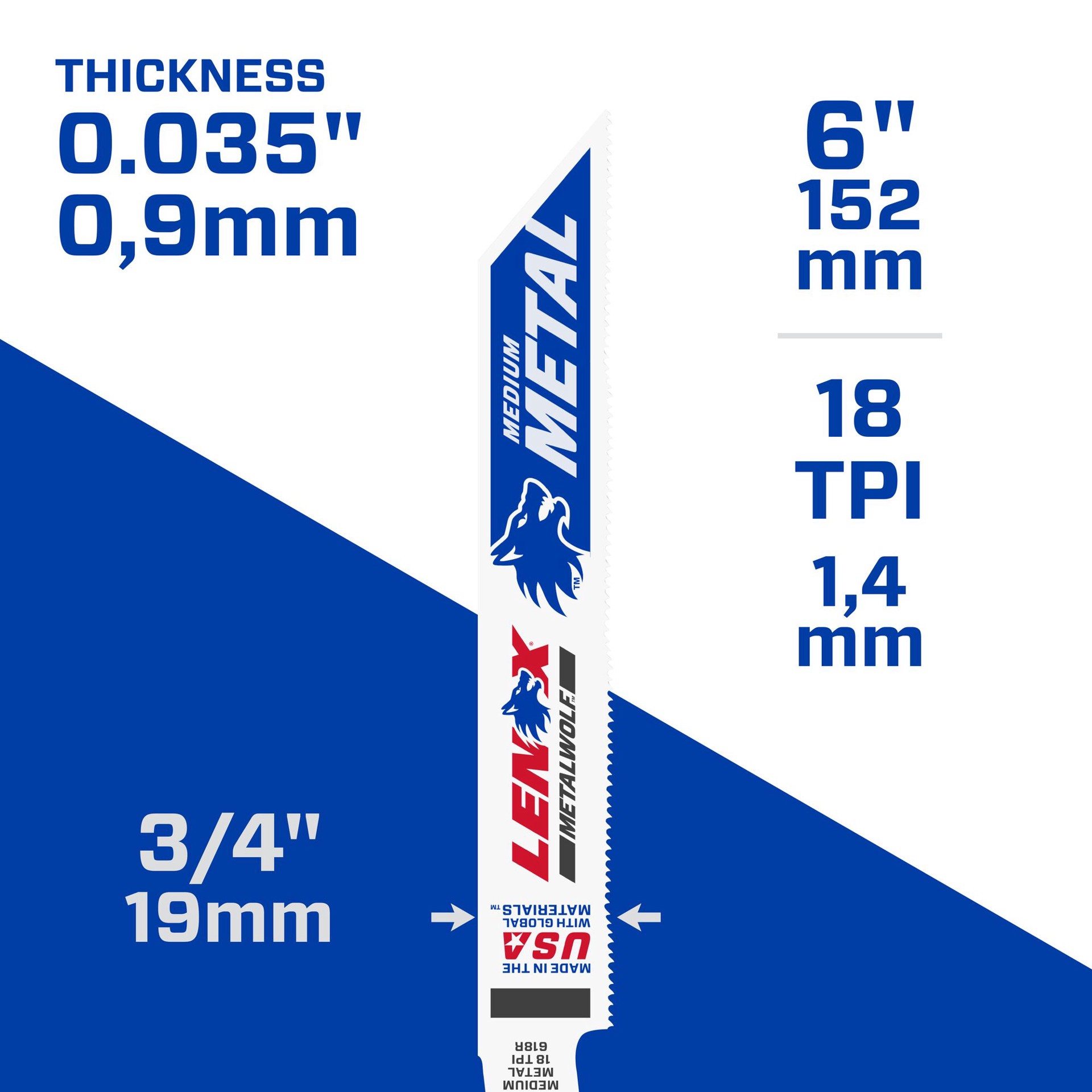 slide 4 of 6, LENOX METALWOLF Bi-metal 6-in 18 TPI Metal cutting Reciprocating Saw Blade Set 5 -Pack, 1 ct