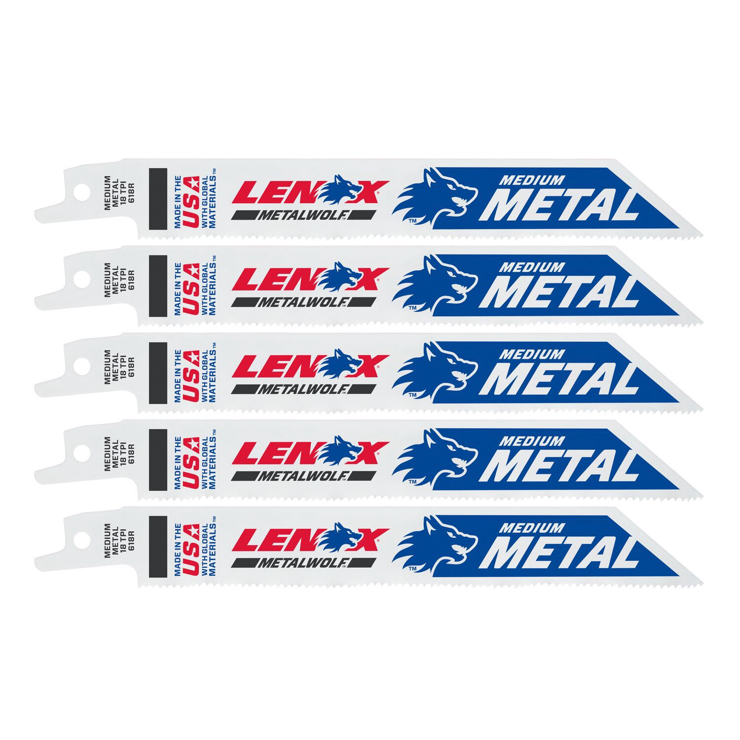 slide 1 of 6, LENOX METALWOLF Bi-metal 6-in 18 TPI Metal cutting Reciprocating Saw Blade Set 5 -Pack, 1 ct
