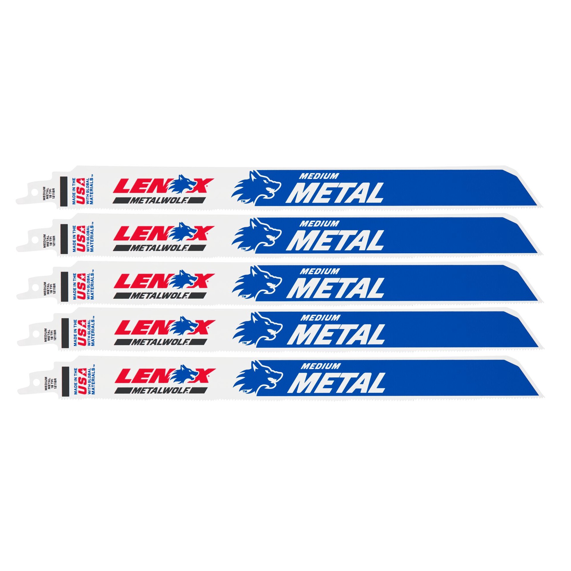 slide 1 of 6, LENOX METALWOLF Bi-metal 12-in 18 TPI Metal cutting Reciprocating Saw Blade Set 5 -Pack, 1 ct