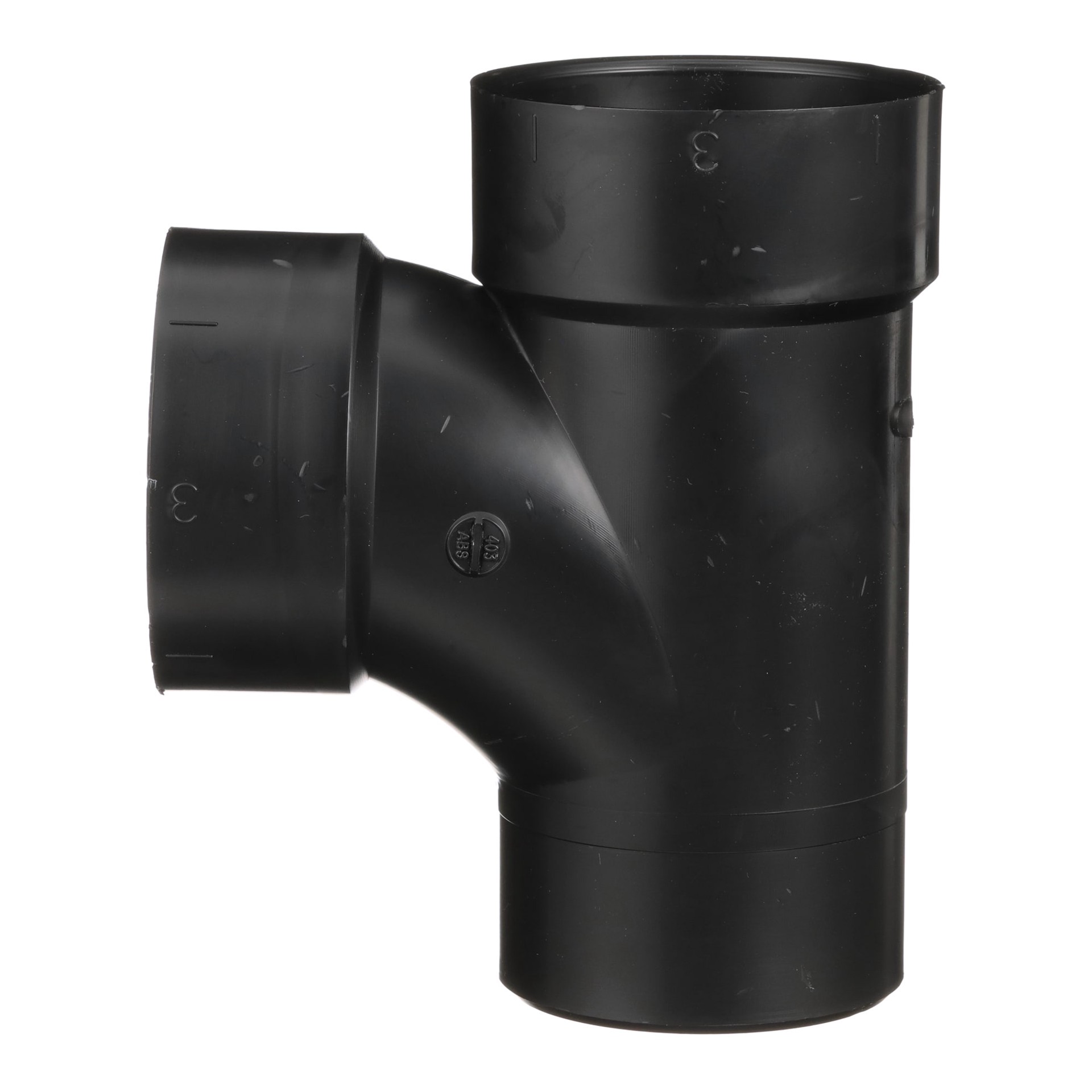 slide 5 of 6, Charlotte Pipe 3-in x 3-in x 3-in dia ABS DWV Fitting is NSF safety listed and suitable for non-potable water applications, 1 ct