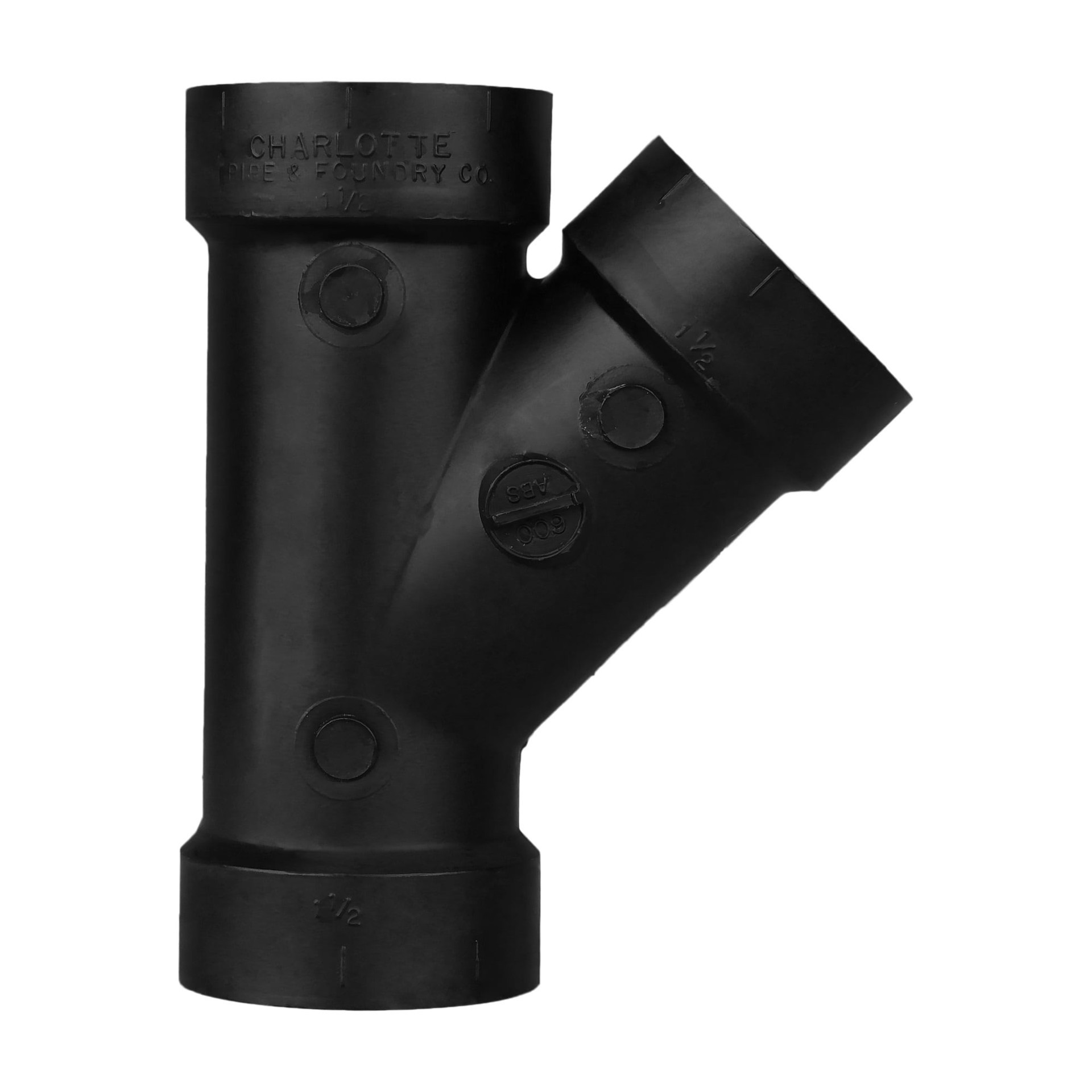 slide 3 of 6, Charlotte Pipe 2-in ABS DWV Wye, 1 ct