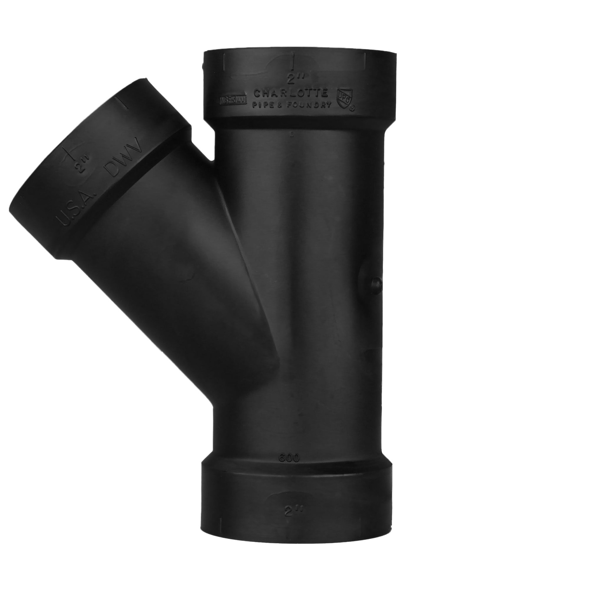 slide 5 of 6, Charlotte Pipe 2-in ABS DWV Wye, 1 ct