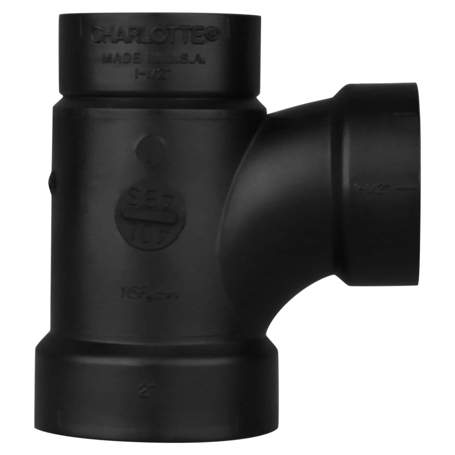 slide 3 of 6, Charlotte Pipe 2-in x 1-1/2-in x 2-in ABS DWV Reducing Sanitary Tee, 1 ct