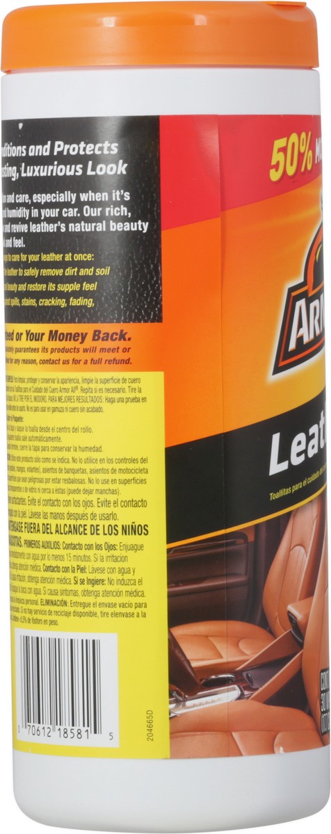slide 9 of 9, Armor All Leather Wipes, 20 ct