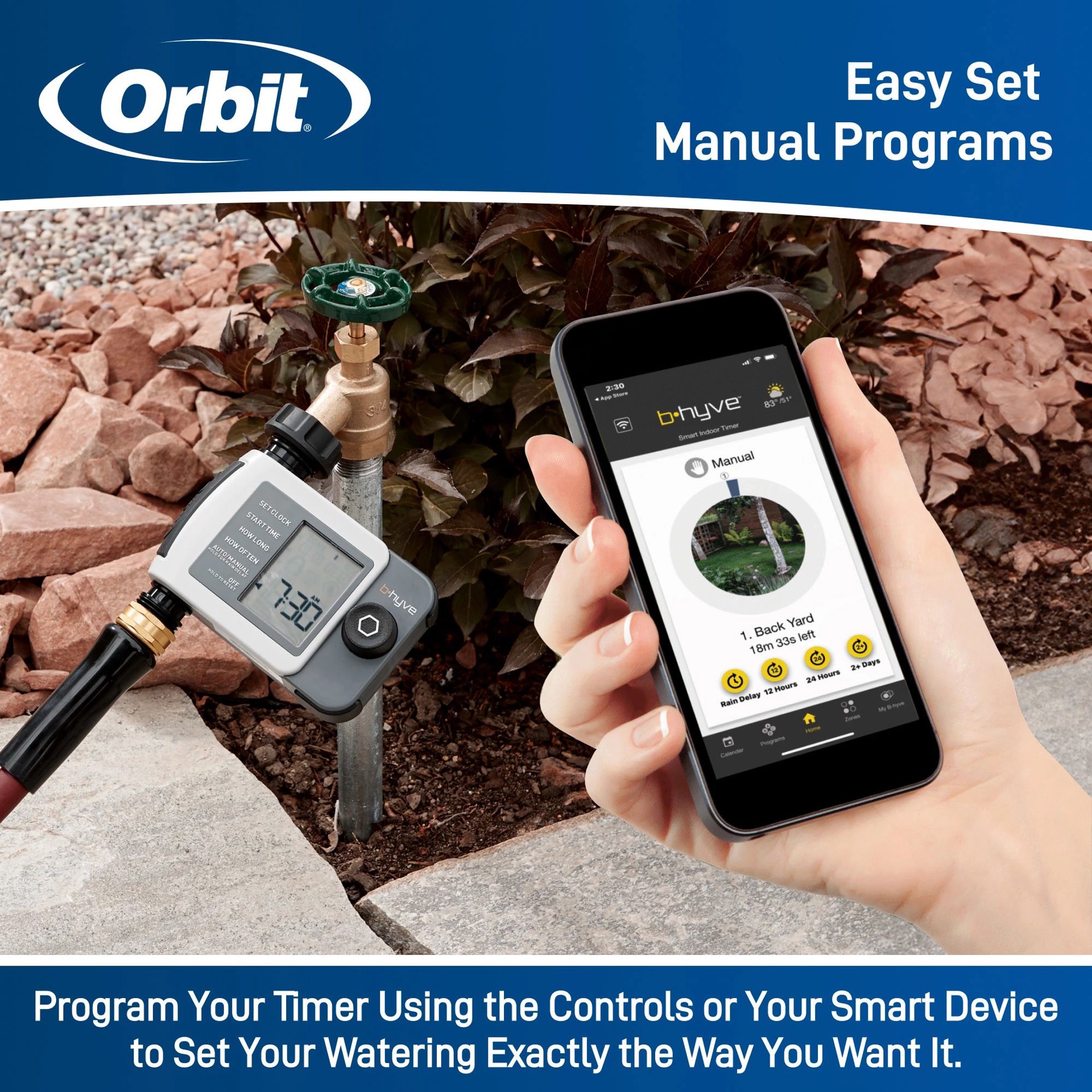 slide 3 of 6, Orbit 1 Output Port Smart Compatible Stationary Digital hose end timer, 1 ct