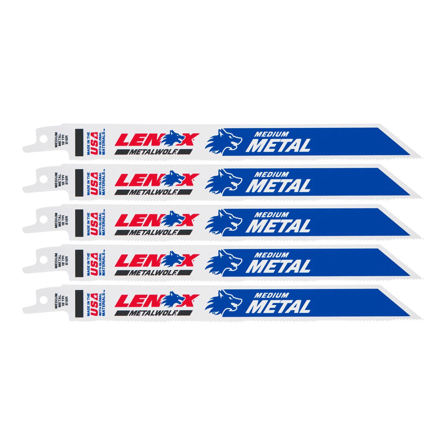 slide 1 of 6, LENOX METALWOLF Bi-metal 8-in 18 TPI Metal cutting Reciprocating Saw Blade 5 -Pack, 1 ct