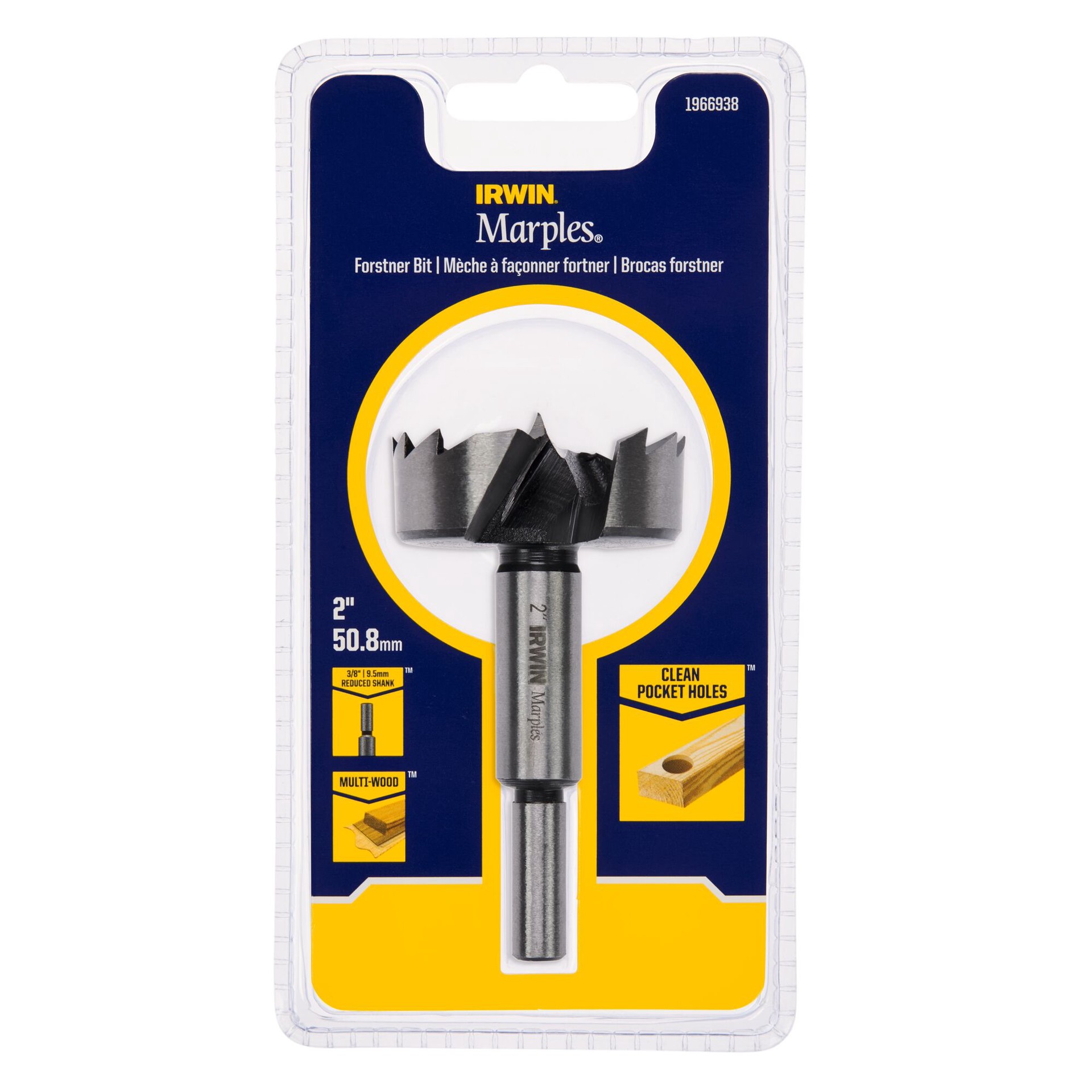 slide 3 of 6, IRWIN Marples 2-in x 3-11/16-in Woodboring Forstner bit Drill Bit, 1 ct