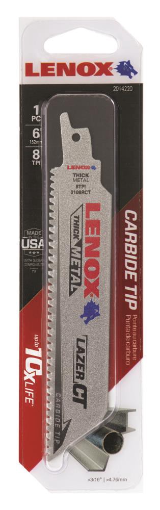 slide 2 of 6, LENOX Lazer Carbide tooth 6-in 8 TPI Metal cutting Reciprocating Saw Blade, 1 ct