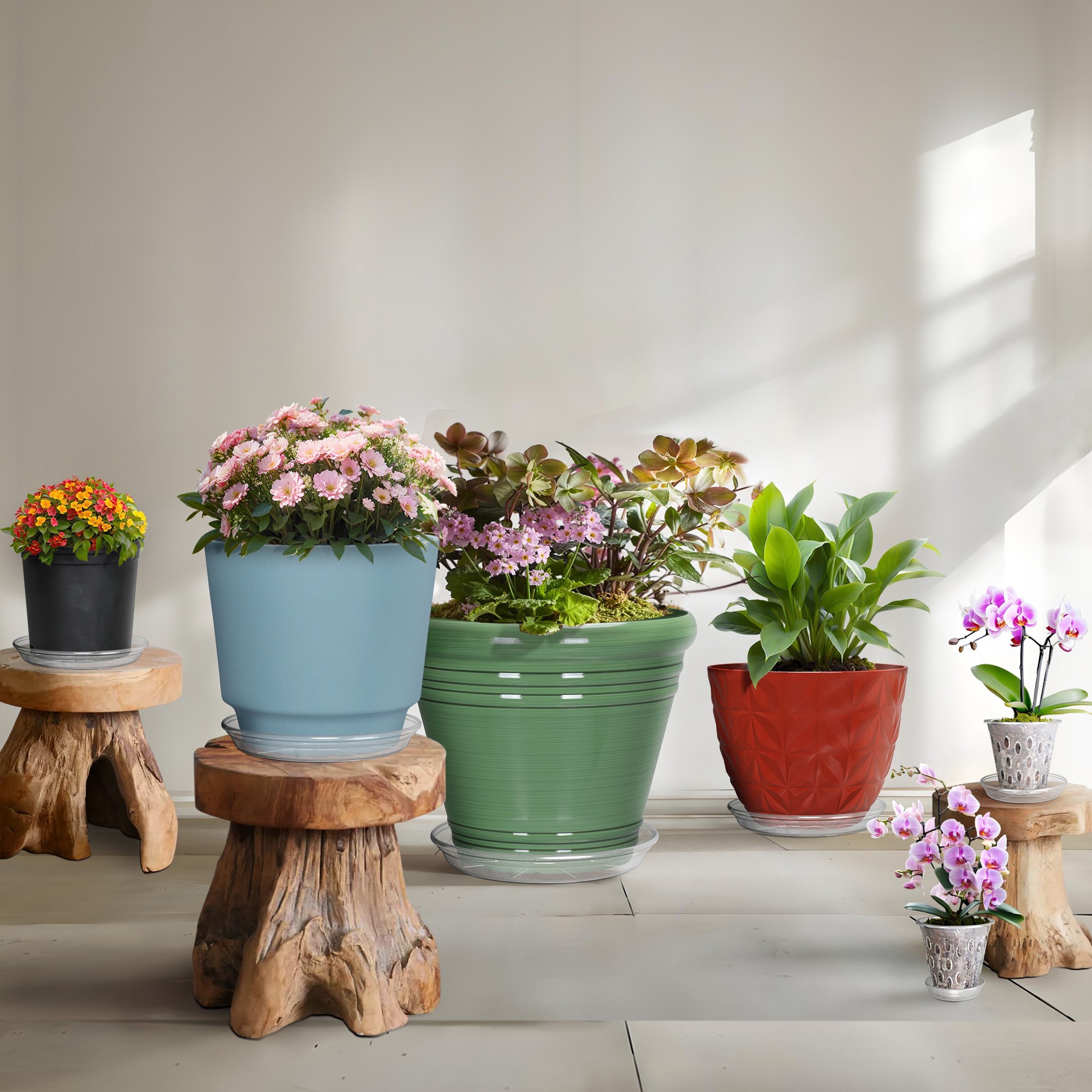 slide 2 of 6, allen + roth 11.54-in Translucent Plastic Plant Saucer, 1 ct