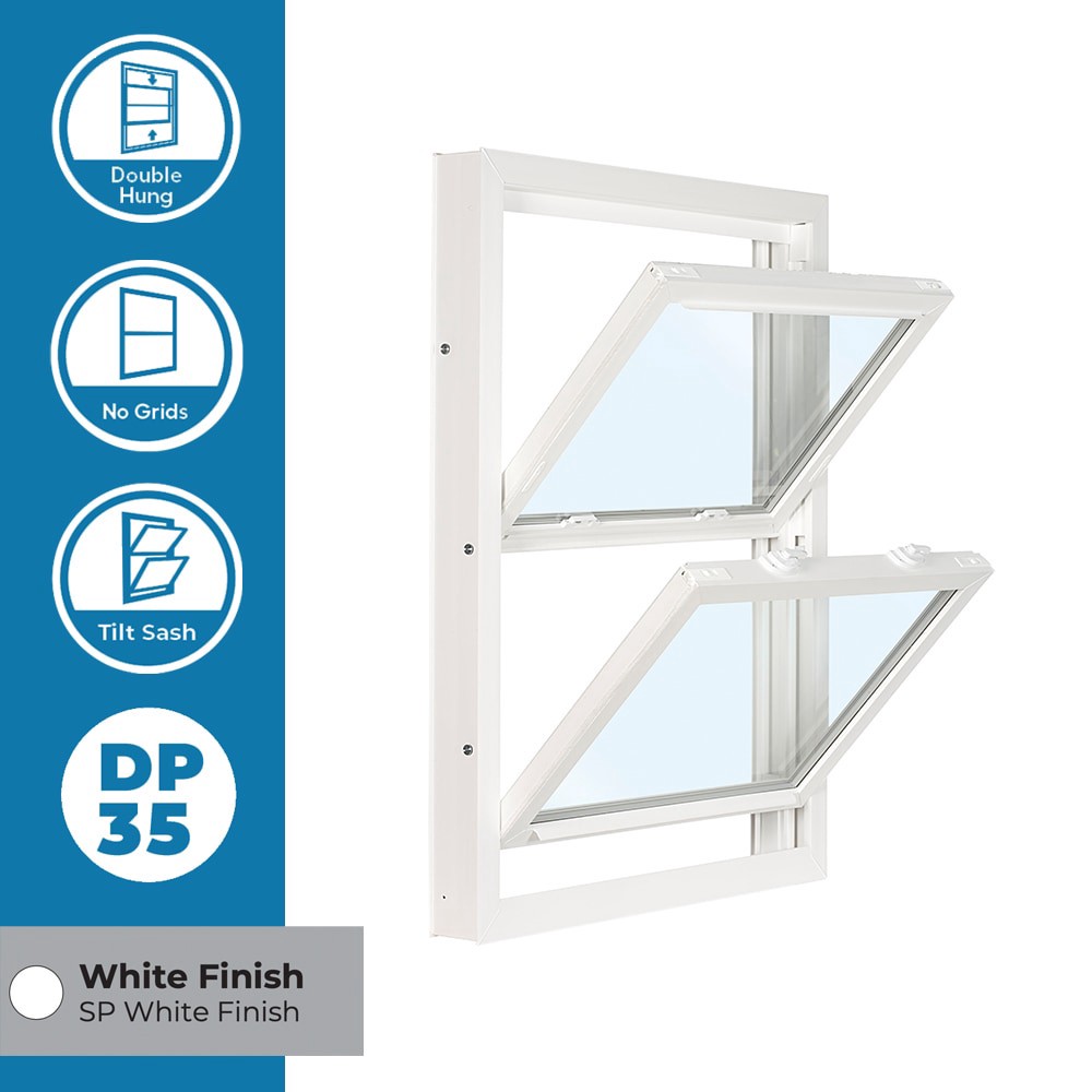 slide 4 of 6, RELIABILT 3201 Series White Exterior White Interior Vinyl Replacement Double Hung Window Low-E argon Double Pane Glass (Half Screen Included), 1 ct