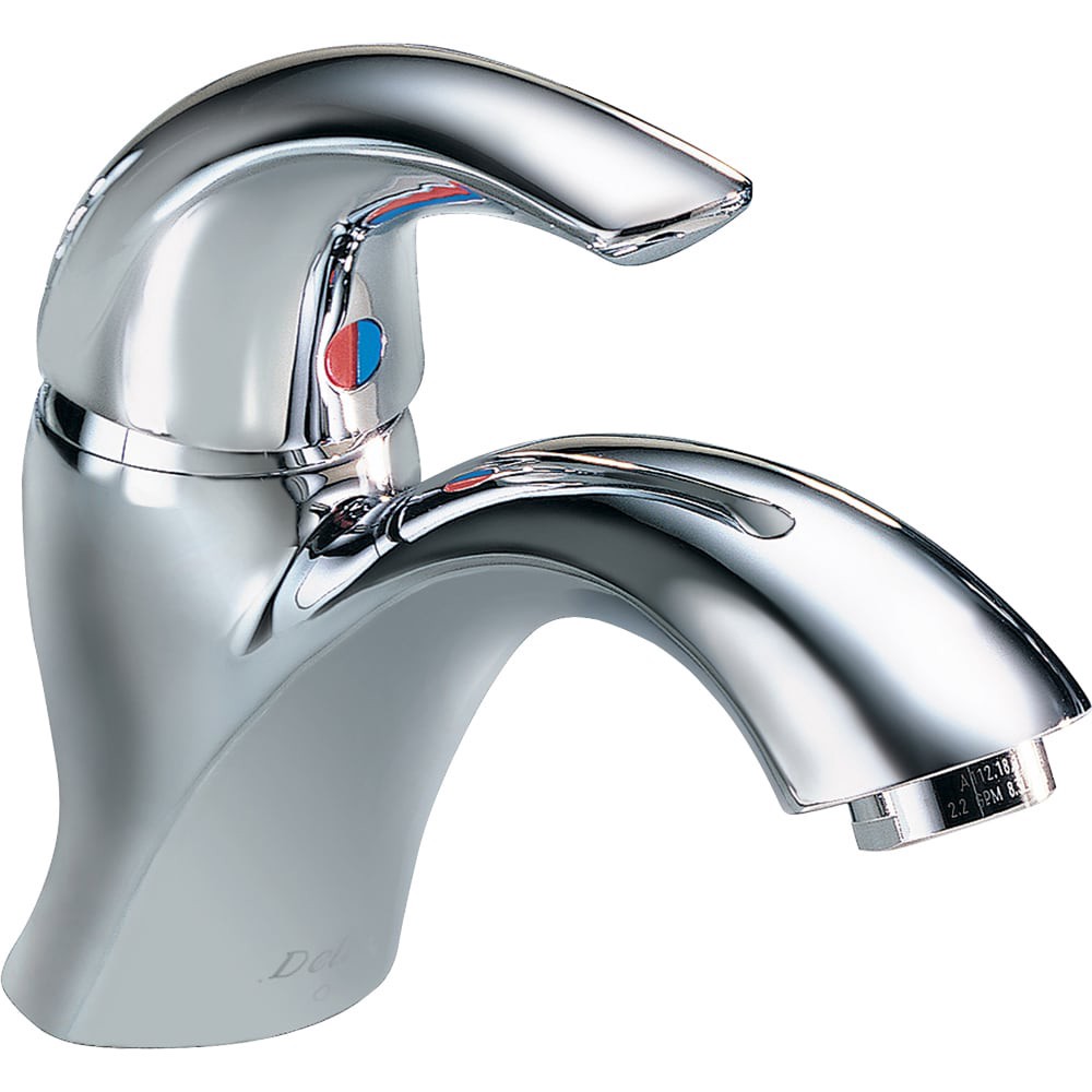 slide 2 of 5, Delta Commercial Chrome Single hole 1-handle WaterSense Mid-arc Residential Handle Bathroom Sink Faucet, 1 ct