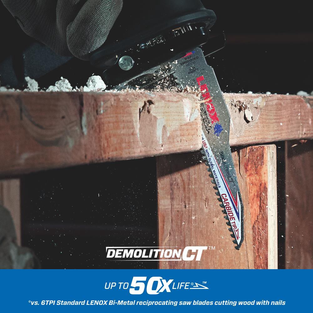 slide 3 of 6, LENOX Carbide tooth 6-in 6 TPI Demolition Demolition Reciprocating Saw Blade, 1 ct