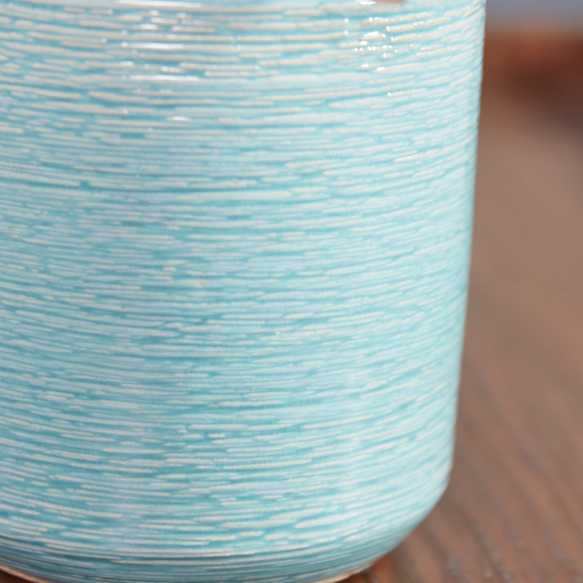 slide 2 of 6, allen + roth Round 4.1-in W x 4.06-in L Blue Ceramic Indoor Planter, 1 ct