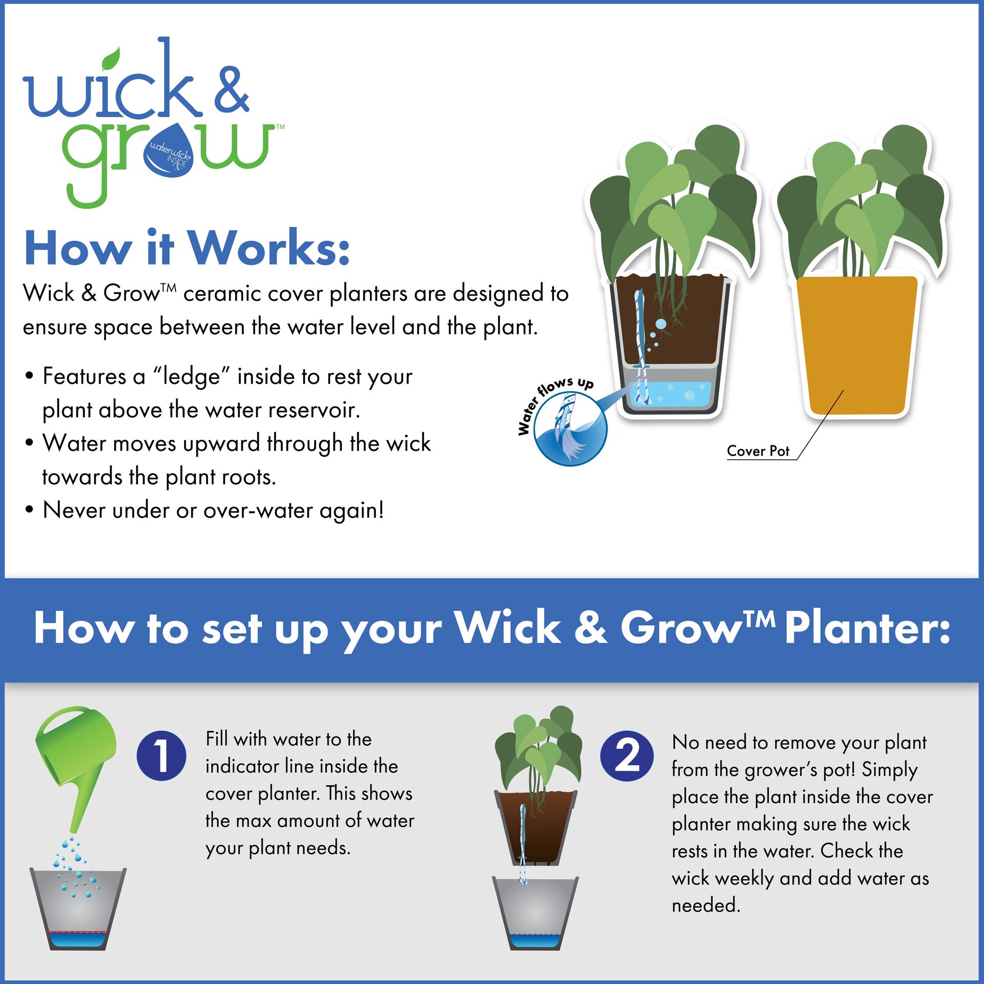 slide 4 of 6, allen + roth Round 4.1-in W x 4.06-in L Blue Ceramic Indoor Planter, 1 ct