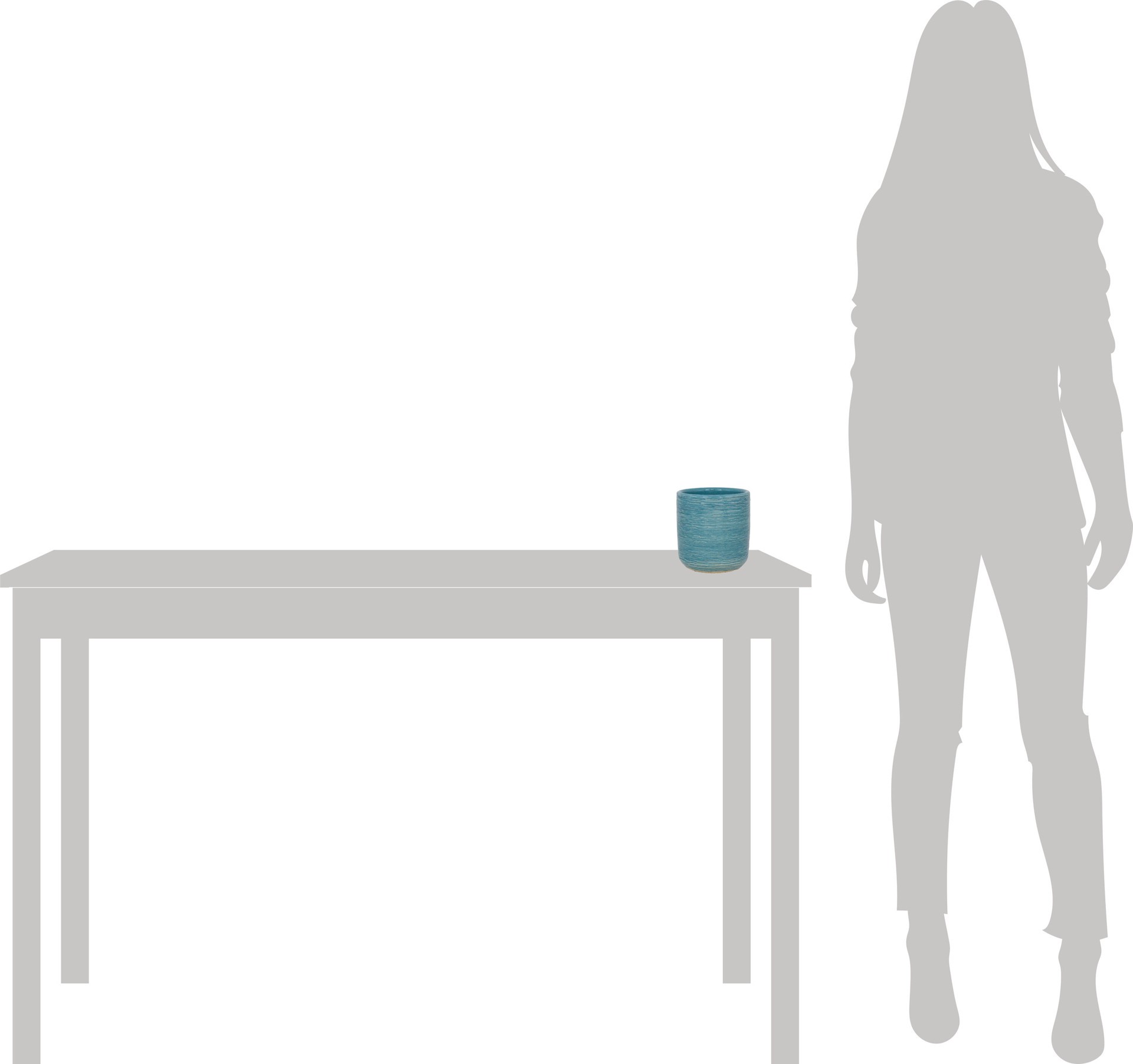 slide 3 of 6, allen + roth Round 4.1-in W x 4.06-in L Blue Ceramic Indoor Planter, 1 ct