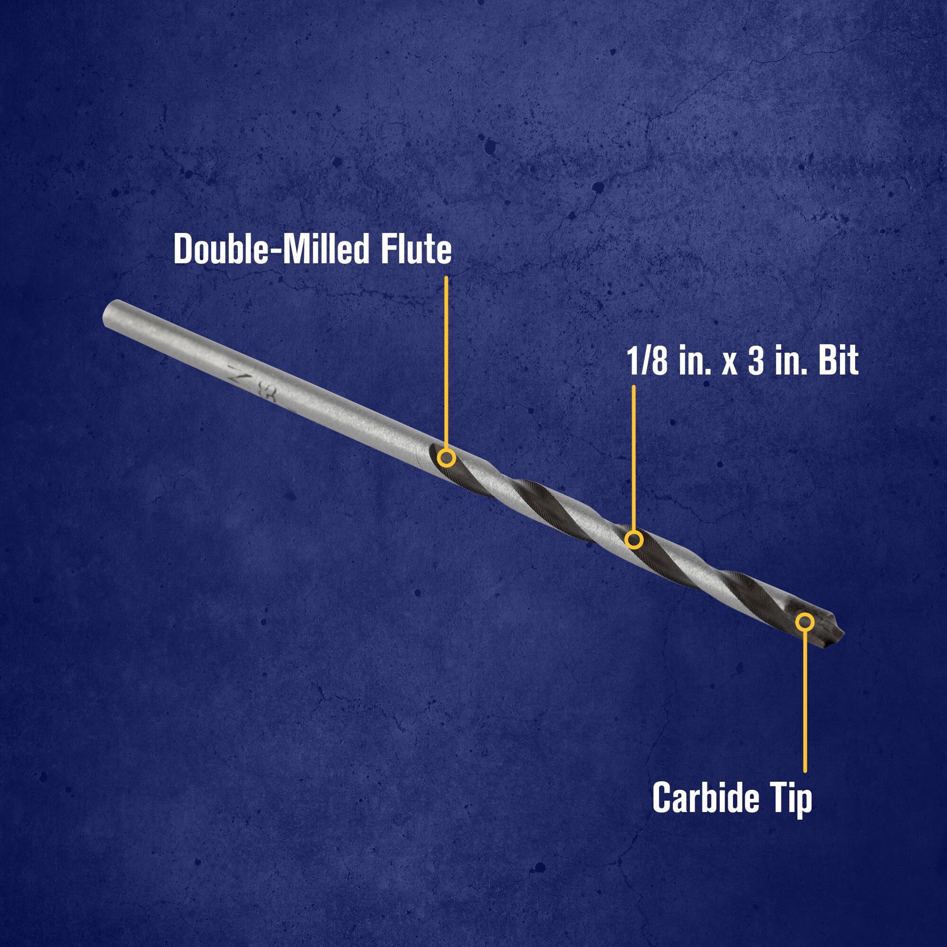 slide 2 of 6, IRWIN Multi-Material 1/8-in x 2-3/4-in Carbide Masonry Drill Bit For Rotary drill, 1 ct