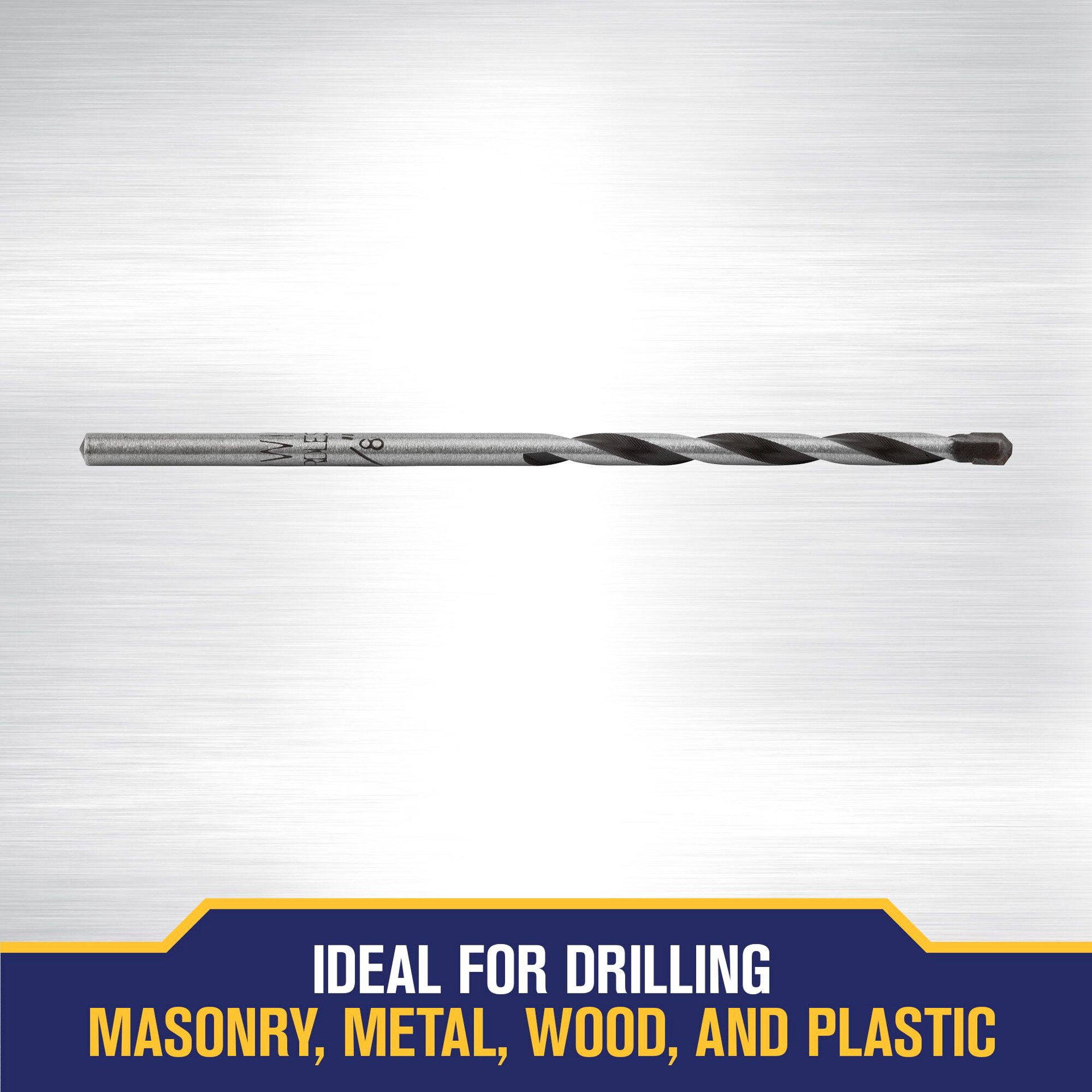 slide 3 of 6, IRWIN Multi-Material 1/8-in x 2-3/4-in Carbide Masonry Drill Bit For Rotary drill, 1 ct