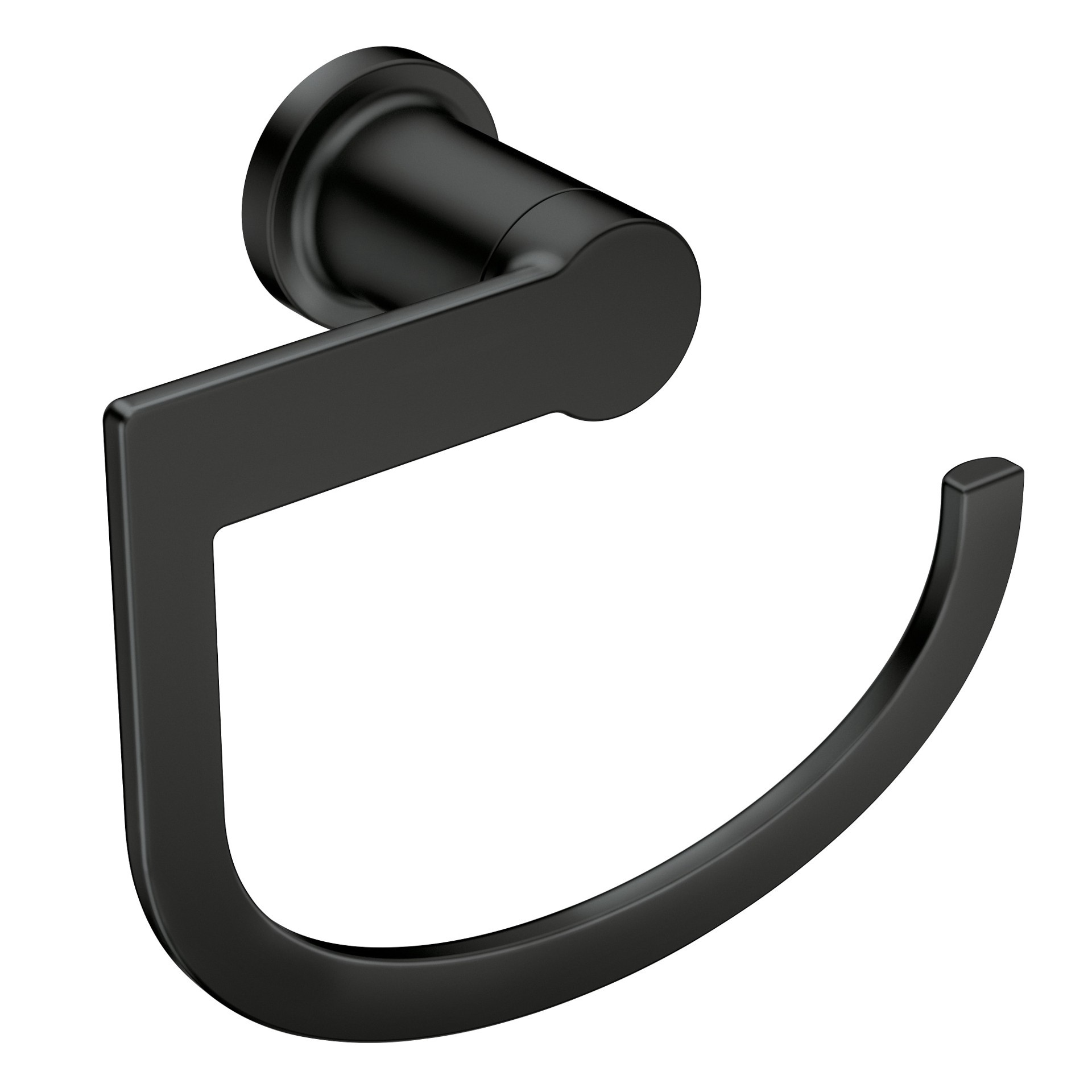 slide 1 of 6, Moen Rinza Matte Black Towel Ring, 1 ct