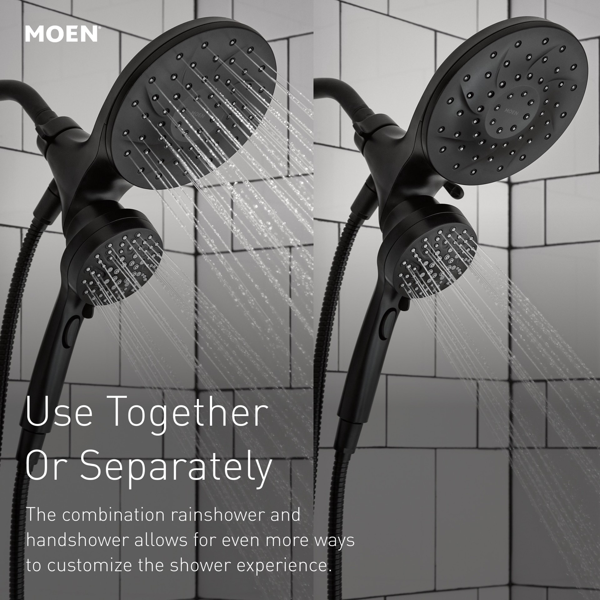 slide 5 of 6, Moen Graeden Magnetix Spot Resist Brushed Nickel 1-handle 6.75-in Round Bathtub and shower Faucet with Valve (Multi-head), 1 ct