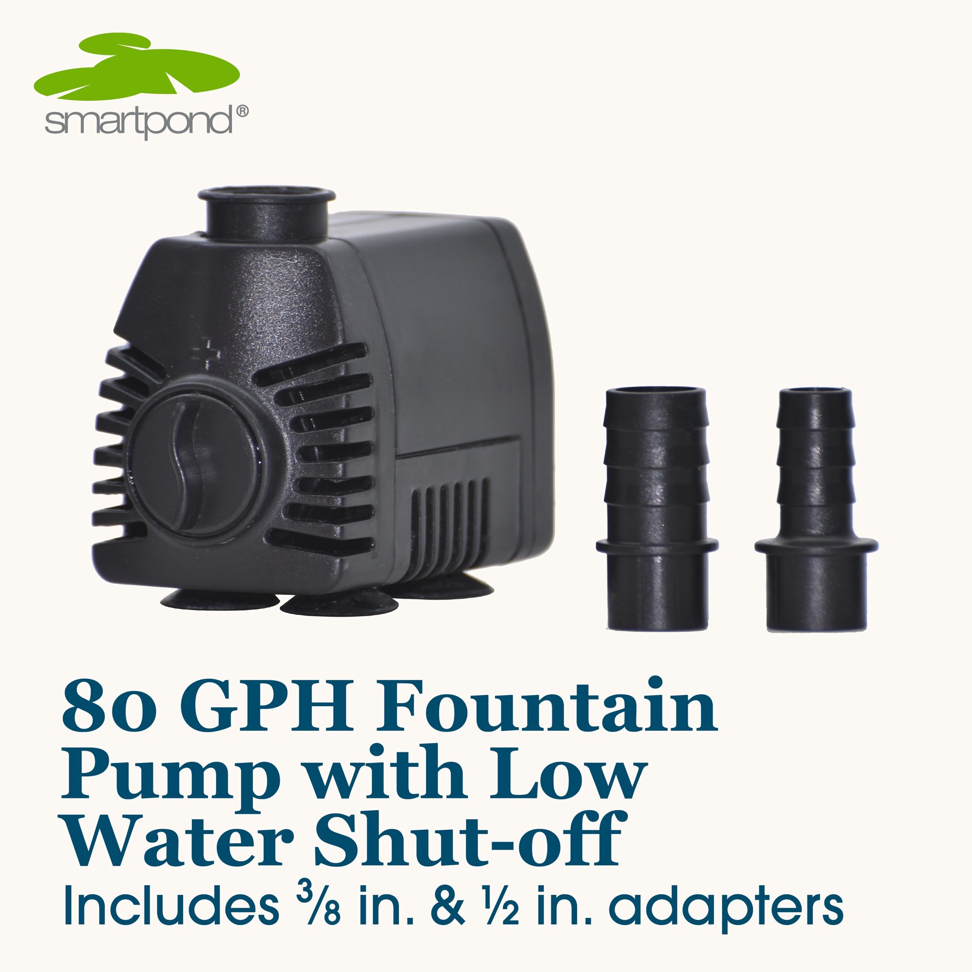 slide 2 of 6, smartpond Low Water Shut-off 80 -GPH Submersible Corded Electric Fountain Pump, 1 ct