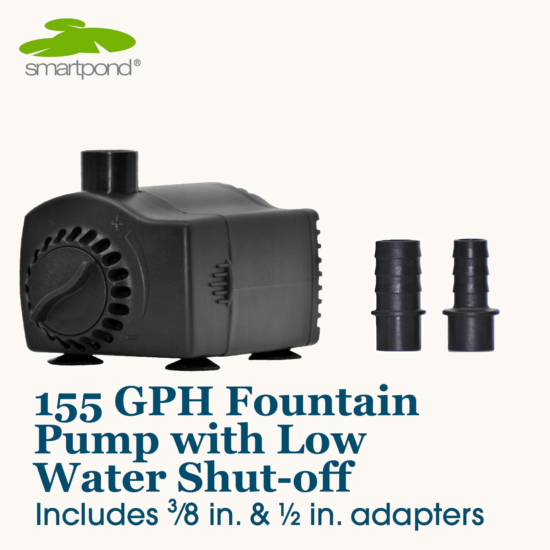 slide 2 of 6, smartpond Low Water Shut-off 155 -GPH Submersible Corded Electric Fountain Pump, 1 ct