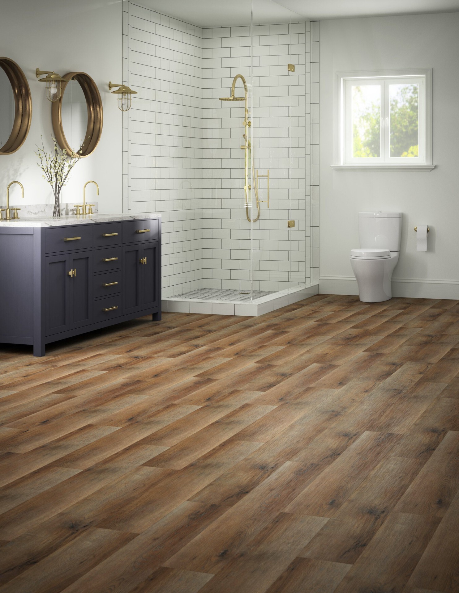 slide 4 of 6, Style Selections Crescent Oak 12-mil x 7-in W x 48-in L Waterproof Interlocking Luxury Vinyl Plank Flooring, 1 ct