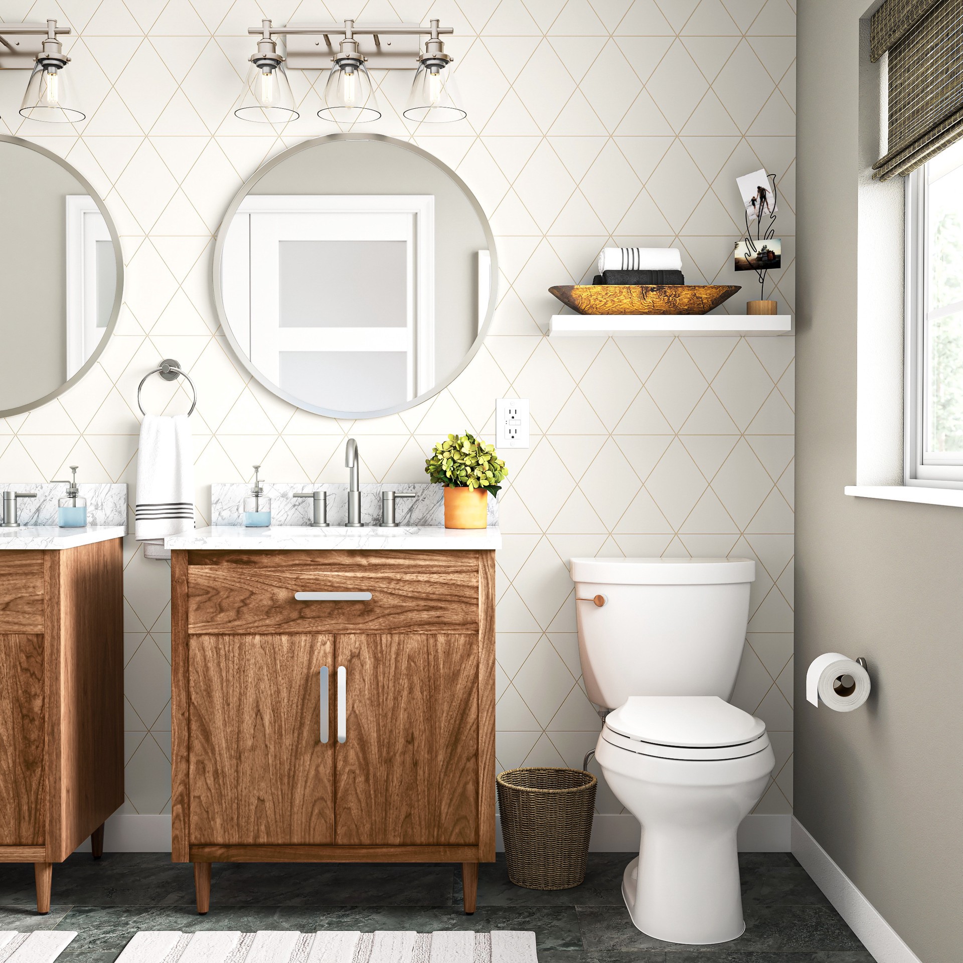 slide 6 of 6, allen + roth Harlow Brushed Nickel Widespread 2-handle WaterSense High-arc Residential Handle Bathroom Sink Faucet with Drain, 1 ct