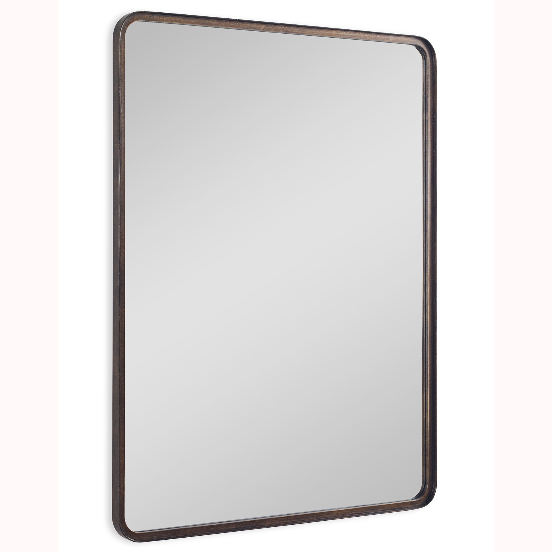 slide 3 of 6, allen + roth 30-in W x 40.0-in H Rectangle Dark Bronze Framed Wall Mirror, 1 ct