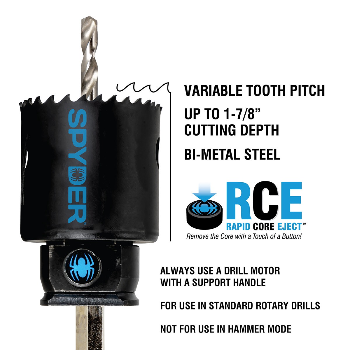slide 3 of 6, Spyder 2-3/8-in Bi-Metal Non-Arbored Hole Saw, 1 ct