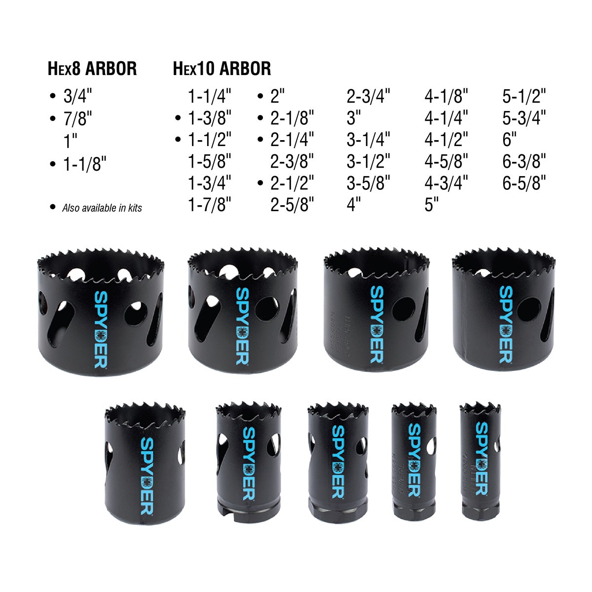slide 5 of 6, Spyder 2-3/8-in Bi-Metal Non-Arbored Hole Saw, 1 ct