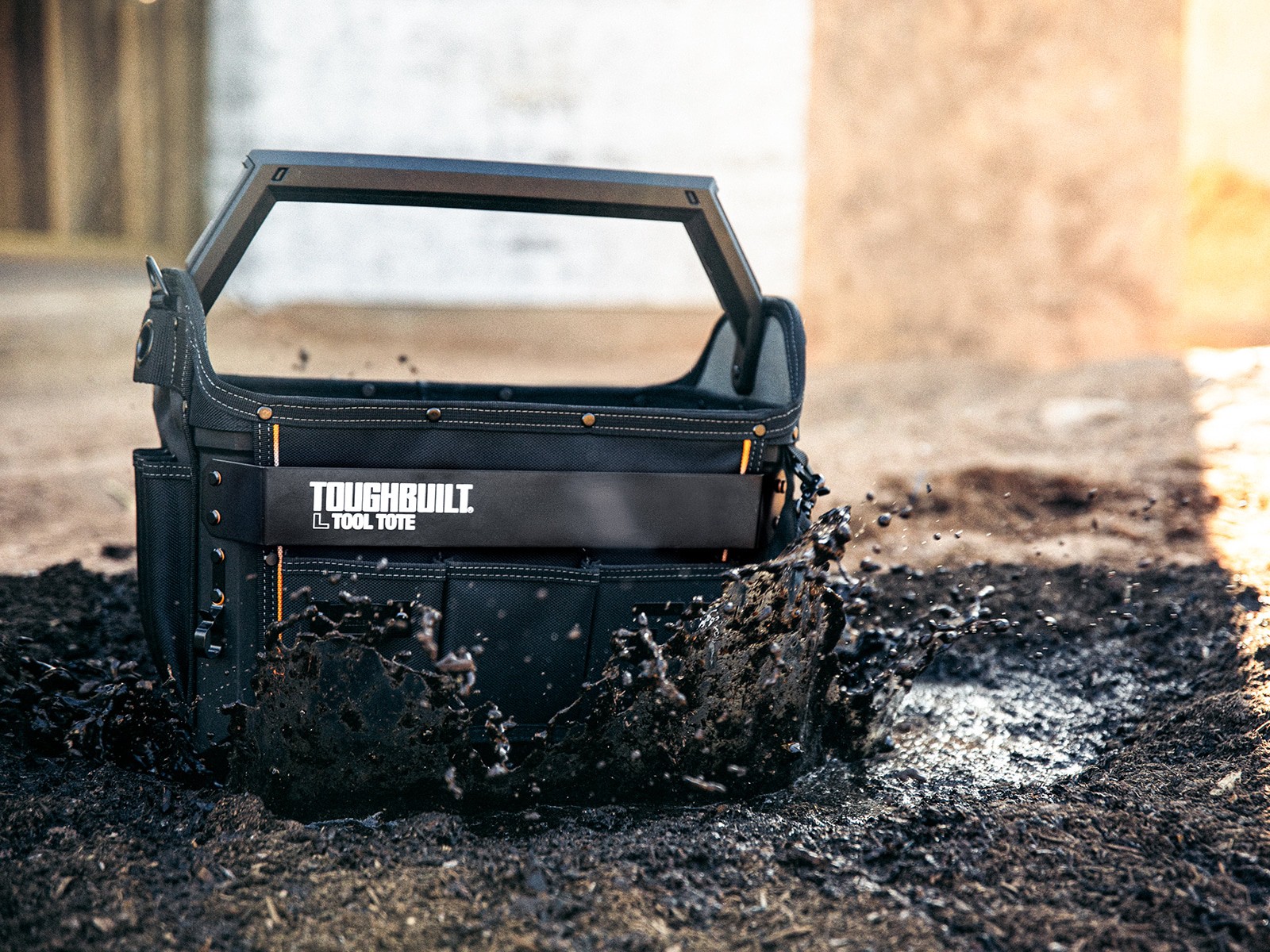 slide 4 of 6, TOUGHBUILT Large Black Polyester 16-in W x 11.02-in D x 13.78-in L Tool tote, 1 ct