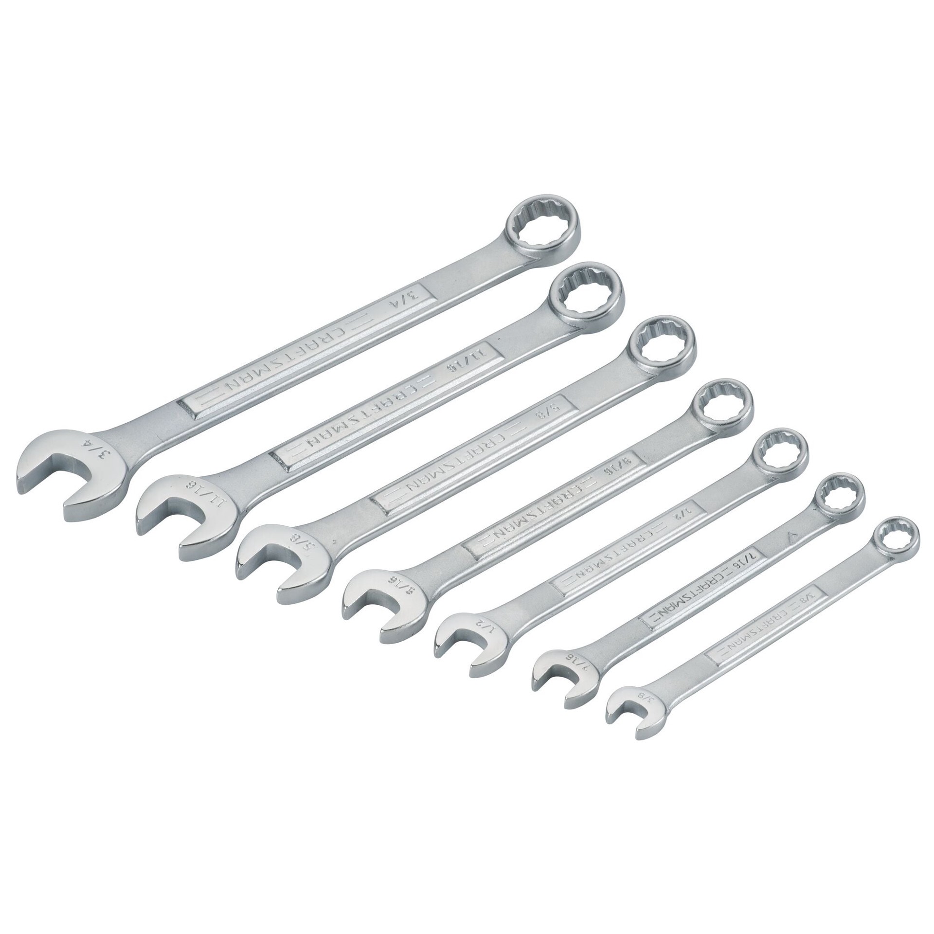 slide 2 of 6, CRAFTSMAN 7 -Piece Set 12-point Standard (SAE) Standard Combination Wrench Includes Hard Case, 1 ct