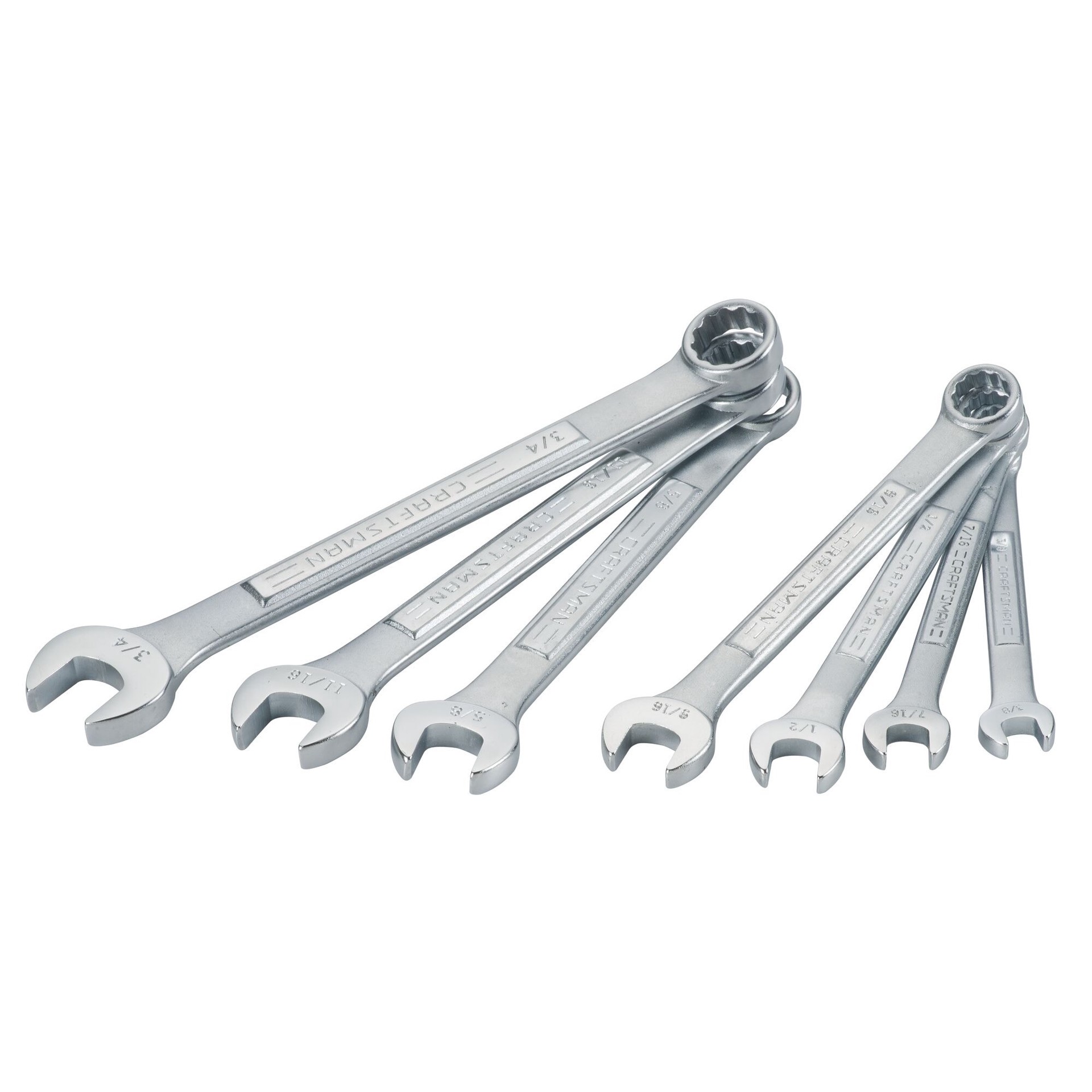 slide 3 of 6, CRAFTSMAN 7 -Piece Set 12-point Standard (SAE) Standard Combination Wrench Includes Hard Case, 1 ct