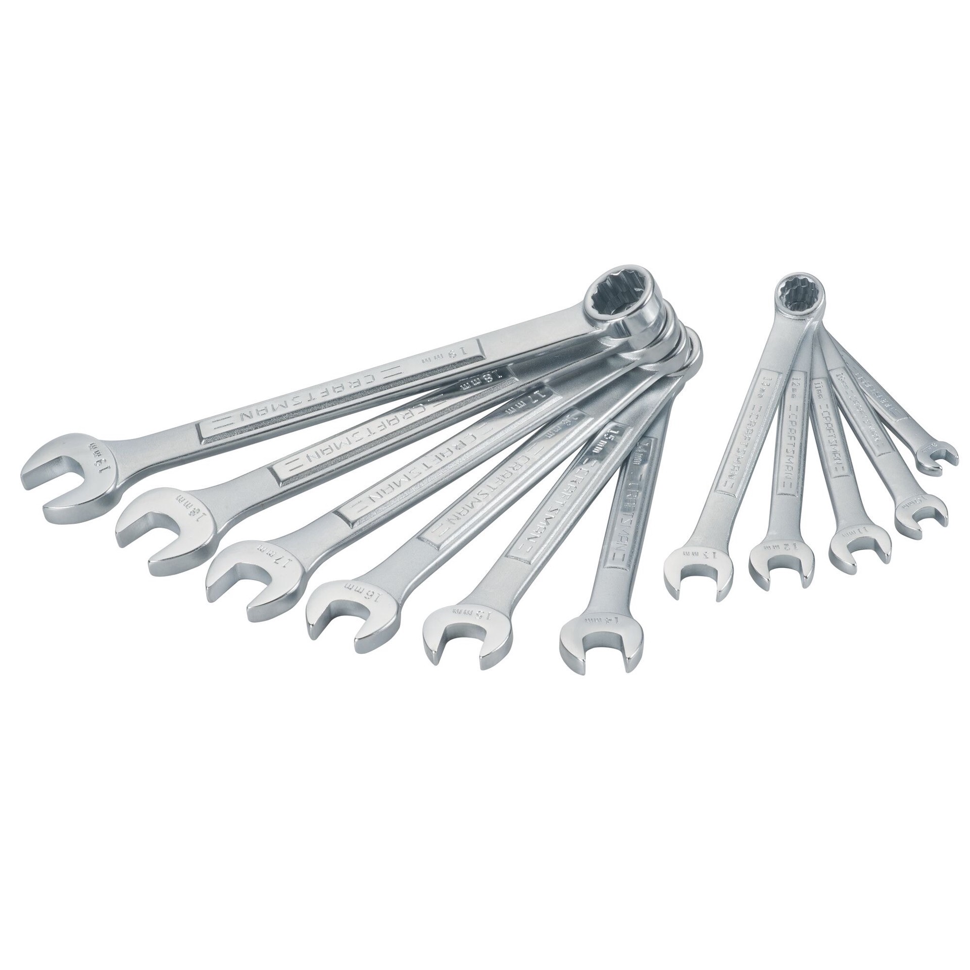slide 3 of 6, CRAFTSMAN 11 -Piece Set 12-point Metric Standard Combination Wrench (no case), 1 ct