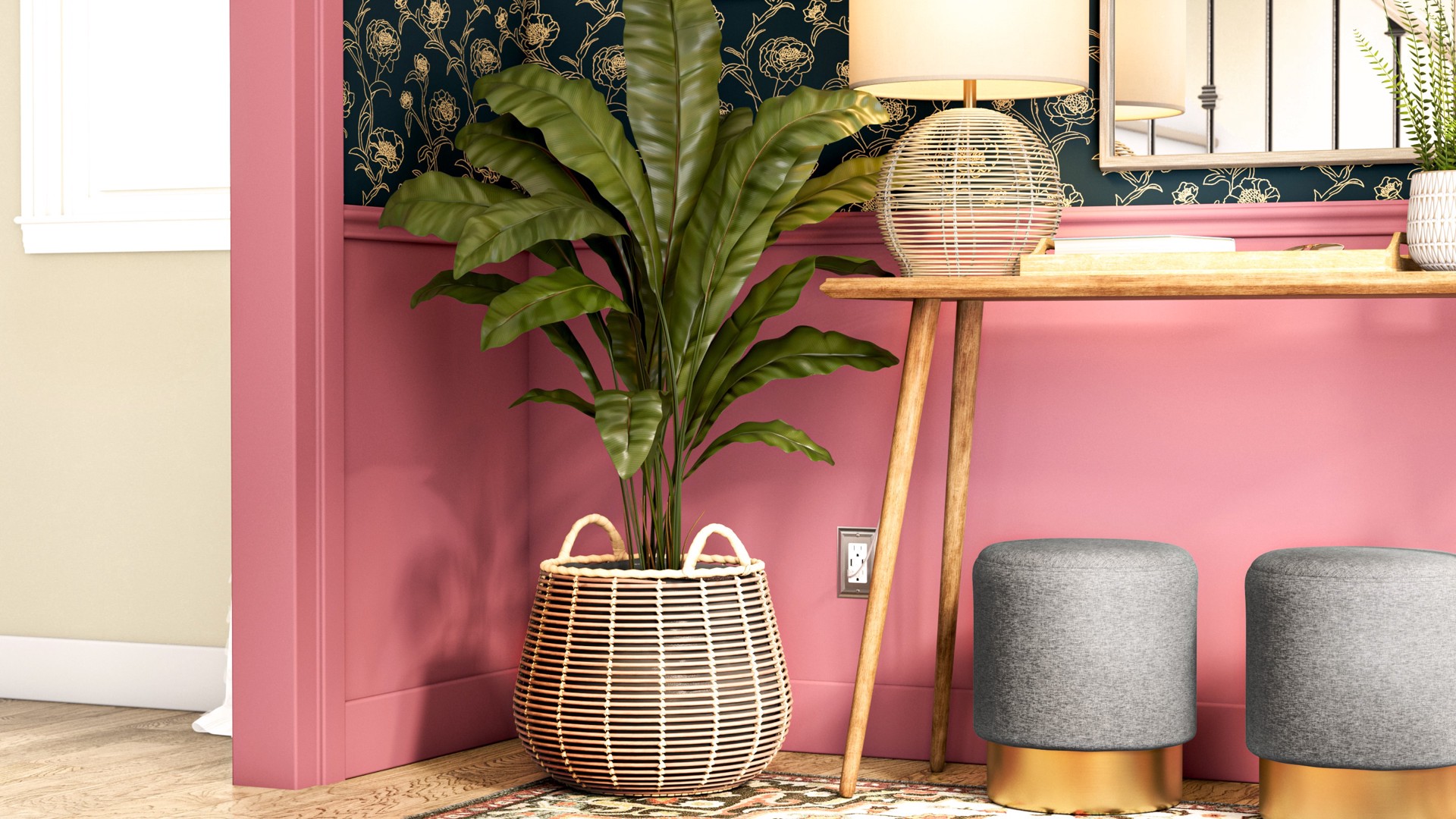 slide 5 of 6, Origin 21 Round 20.47-in W x 20.47-in L Multiple colors/finishes Polyrattan Indoor/Outdoor Planter, 1 ct