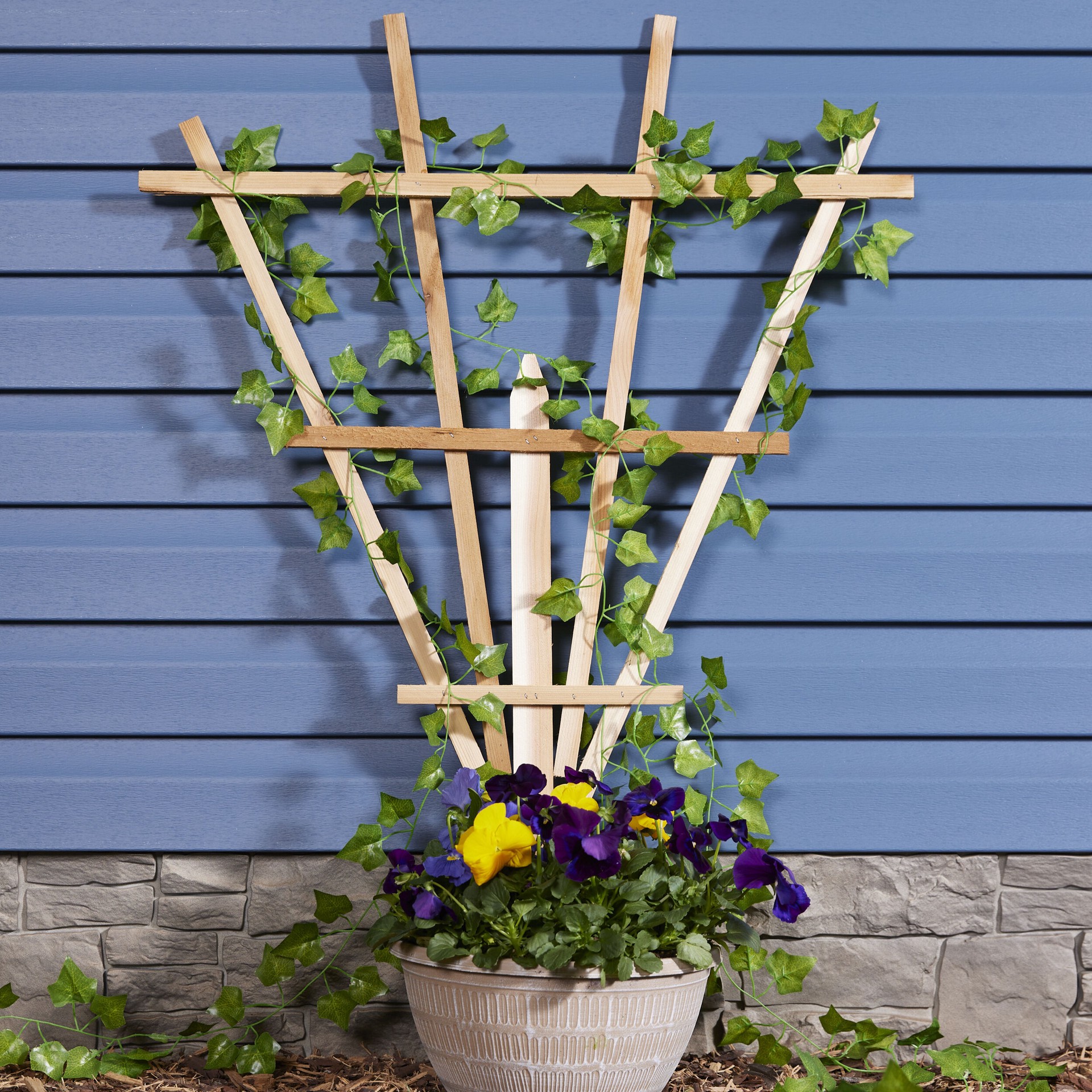 slide 5 of 6, Garden Architecture 29.5-in W x 37.5-in H Natural Cedar Fan Garden Trellis For Climbing Plants For Roses For Tomatoes, 1 ct