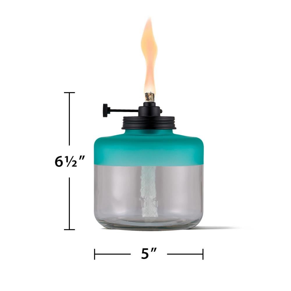 slide 2 of 4, TIKI Tiki 1 Inches Clear glass with blue Glass Tabletop torch, 1 ct
