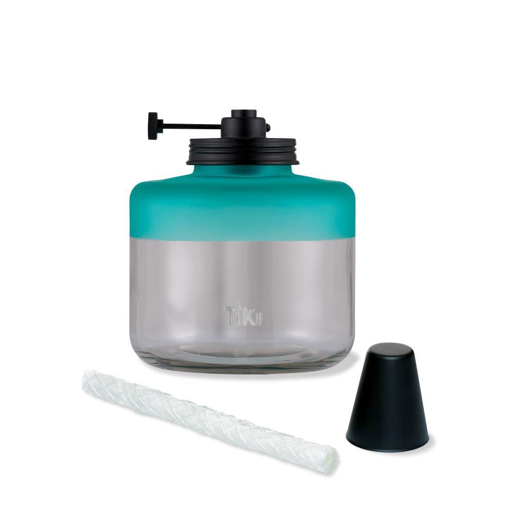 slide 3 of 4, TIKI Tiki 1 Inches Clear glass with blue Glass Tabletop torch, 1 ct