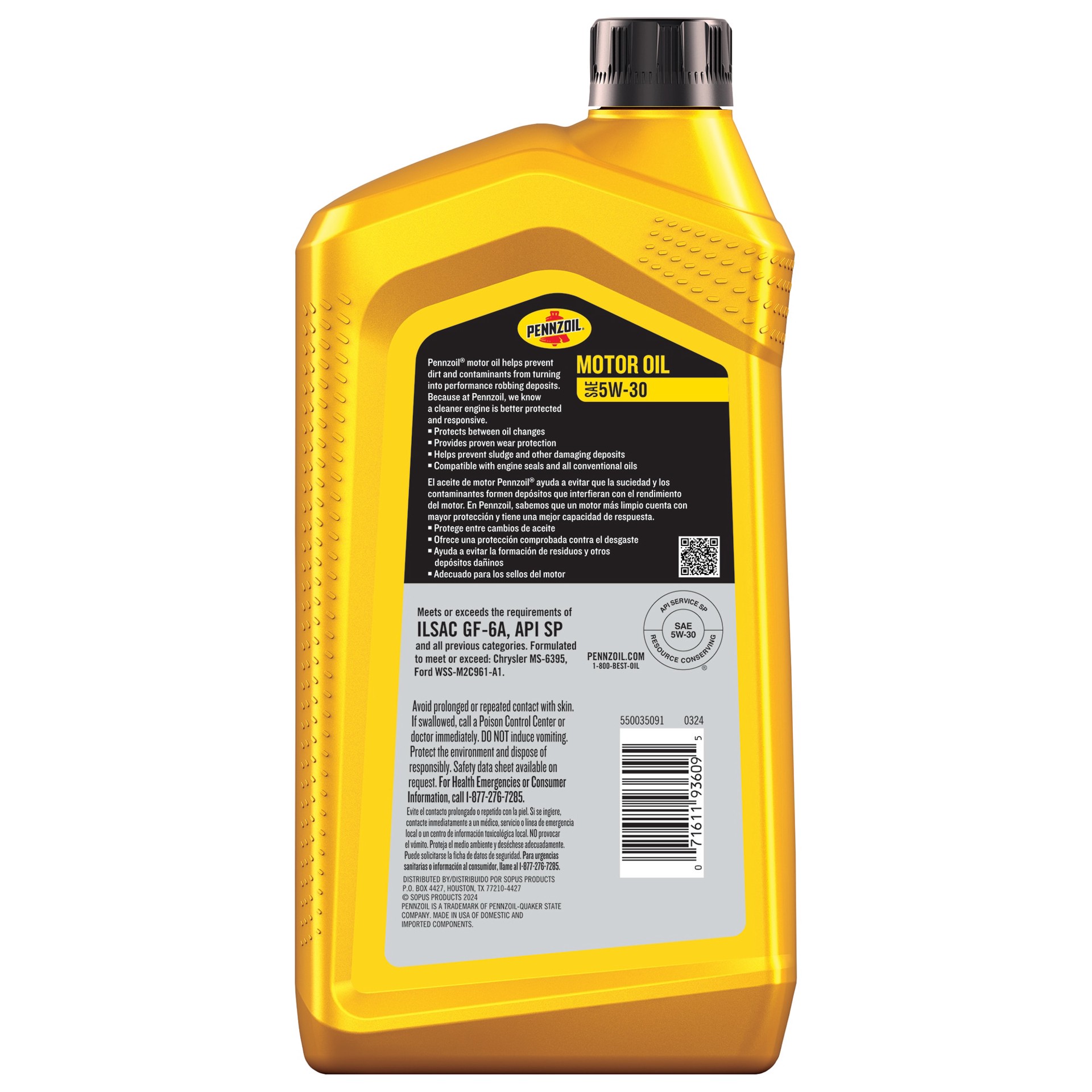slide 2 of 4, Pennzoil 1 Quart 5W-30 Motor Oil with Active Cleansing Technology for Gasoline Engines, 1 ct