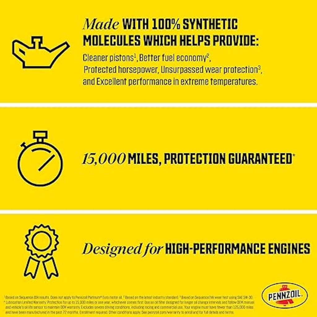slide 4 of 4, Pennzoil 1 Quart 5W-30 Motor Oil with Active Cleansing Technology for Gasoline Engines, 1 ct