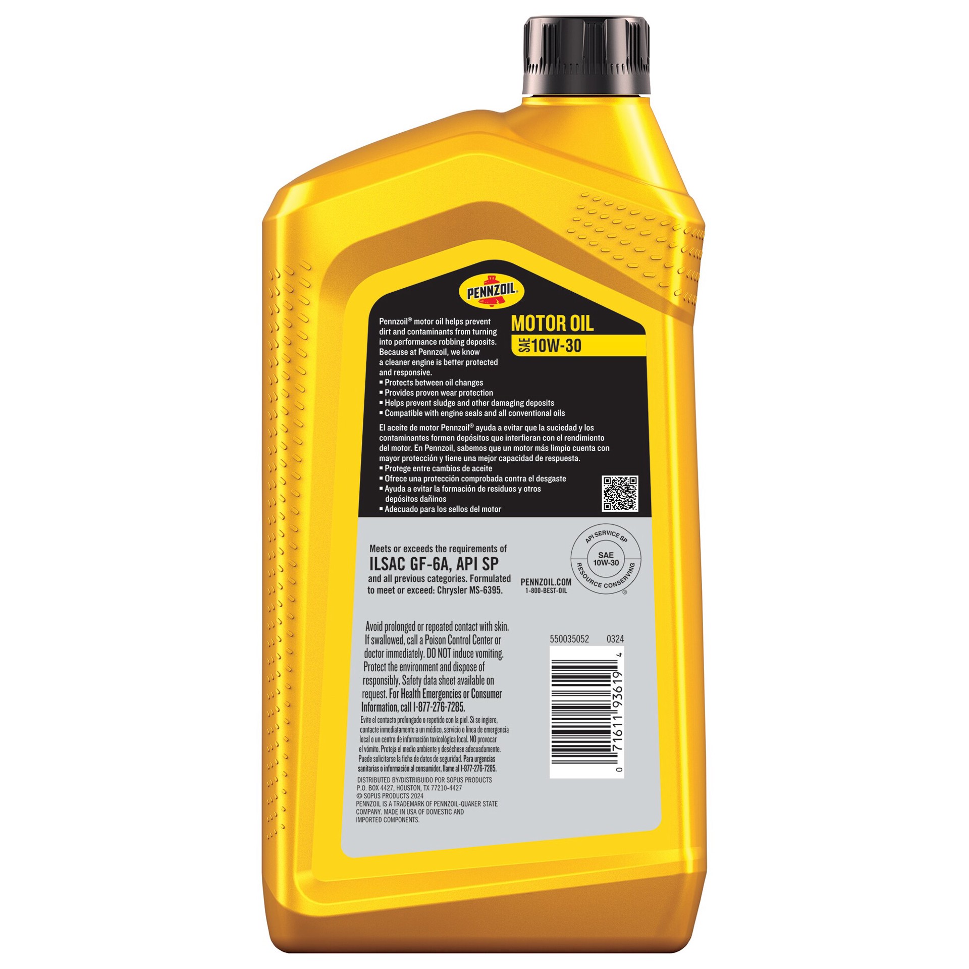 slide 2 of 3, Pennzoil 1 Quart 10W-30 Motor Oil for Gasoline Engines with Active Cleansing Technology, 1 ct