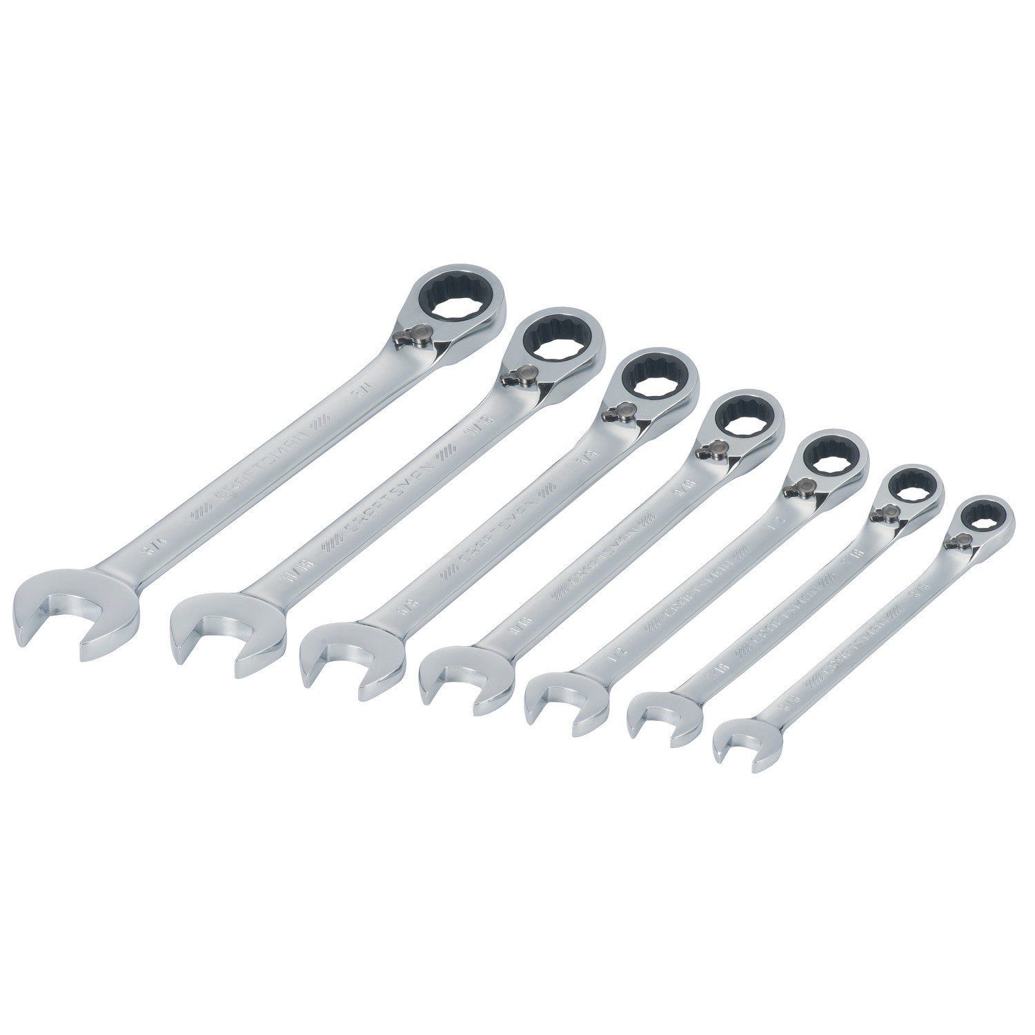 slide 2 of 6, CRAFTSMAN 7 -Piece Set Standard (SAE) Ratchet Wrench, 1 ct