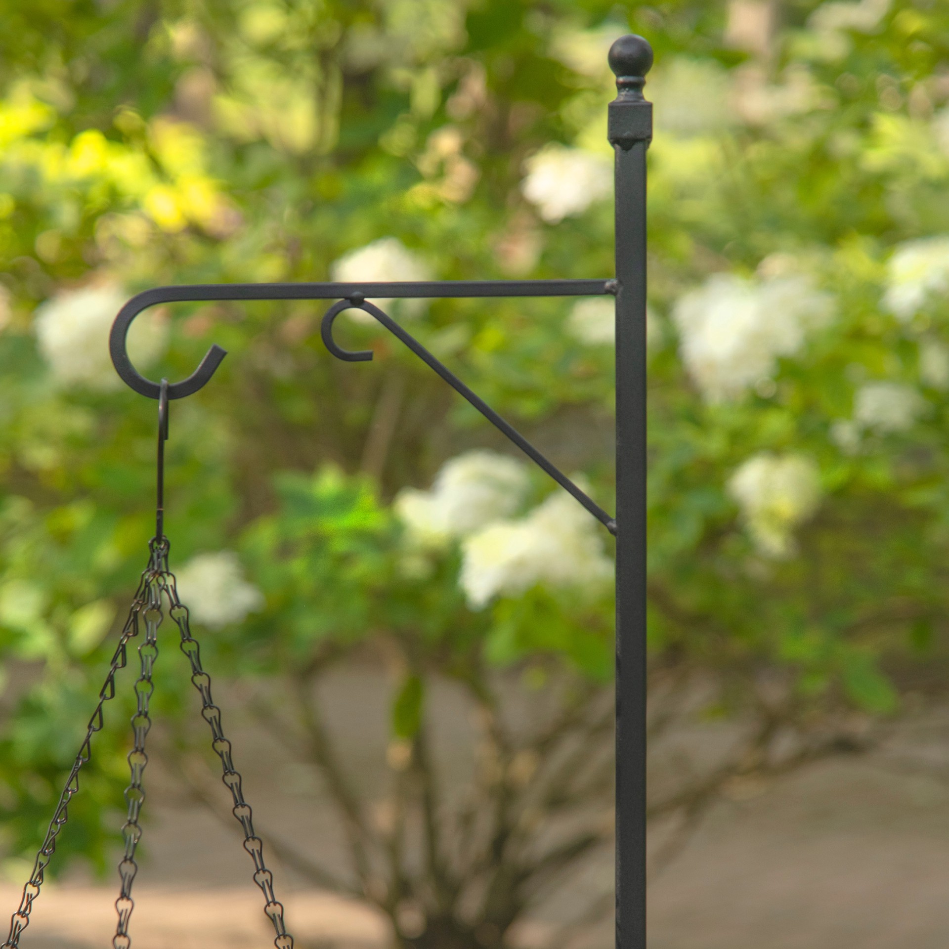 slide 4 of 4, Style Selections 64-in Premium Black Metal Traditional Shepherd's Hook, 1 ct