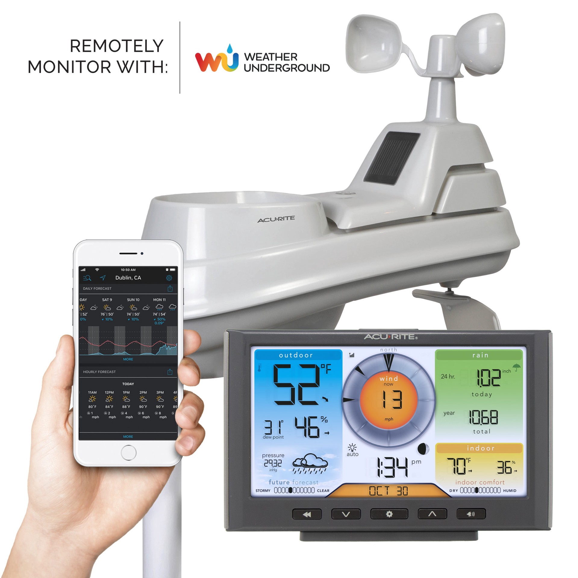 slide 1 of 6, AcuRite Digital Weather Station Wireless Outdoor Sensor with Temperature Rainfall Humidity, 1 ct