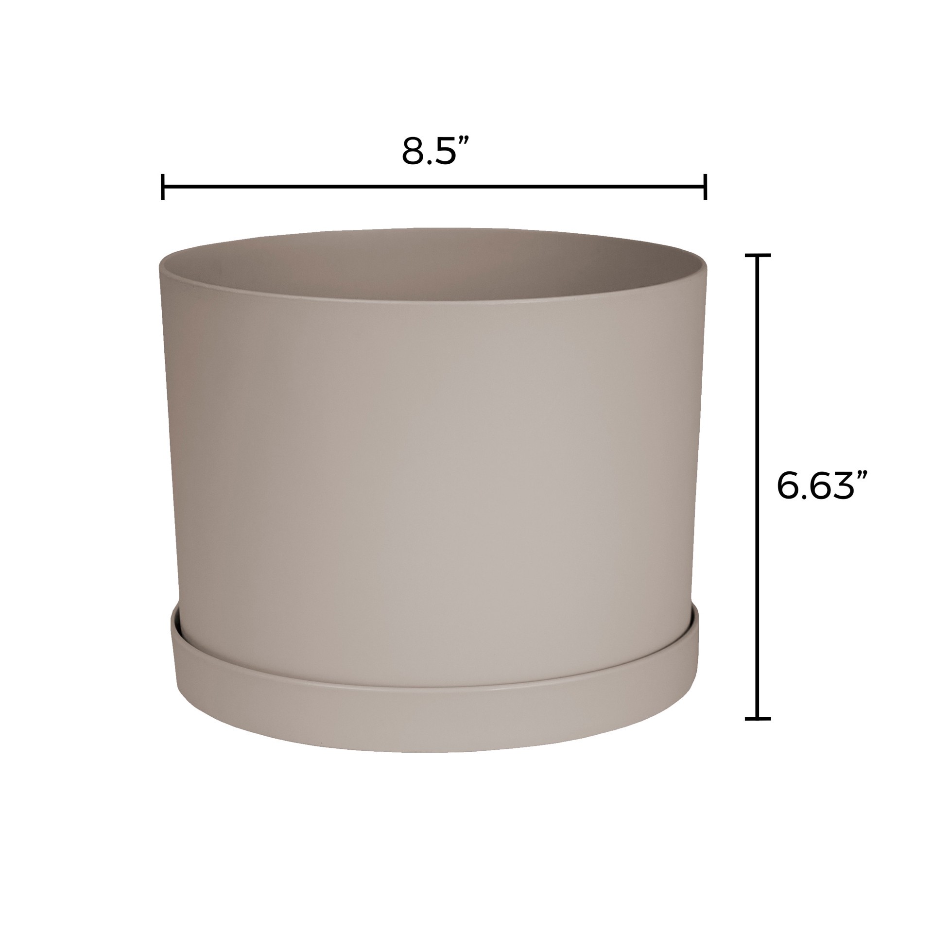 slide 4 of 4, allen + roth Round 9.63-in W x 8.5-in L Off-white Plastic Indoor/Outdoor Planter, 1 ct