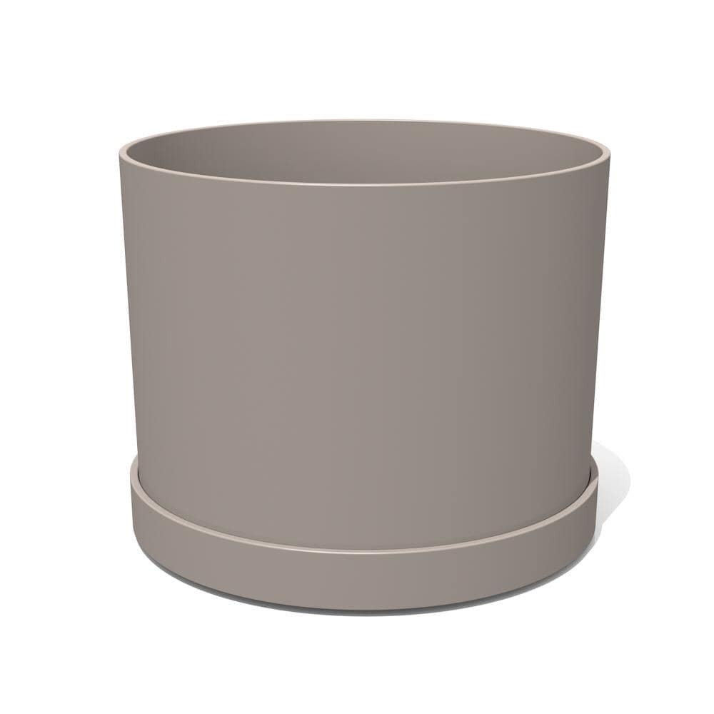 slide 1 of 4, allen + roth Round 9.63-in W x 8.5-in L Off-white Plastic Indoor/Outdoor Planter, 1 ct