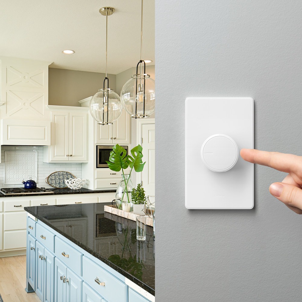 slide 3 of 6, Lutron Dalia LED+ Single-pole/3-way LED Illuminated Rotary Light dimmer switch Light Almond, 1 ct