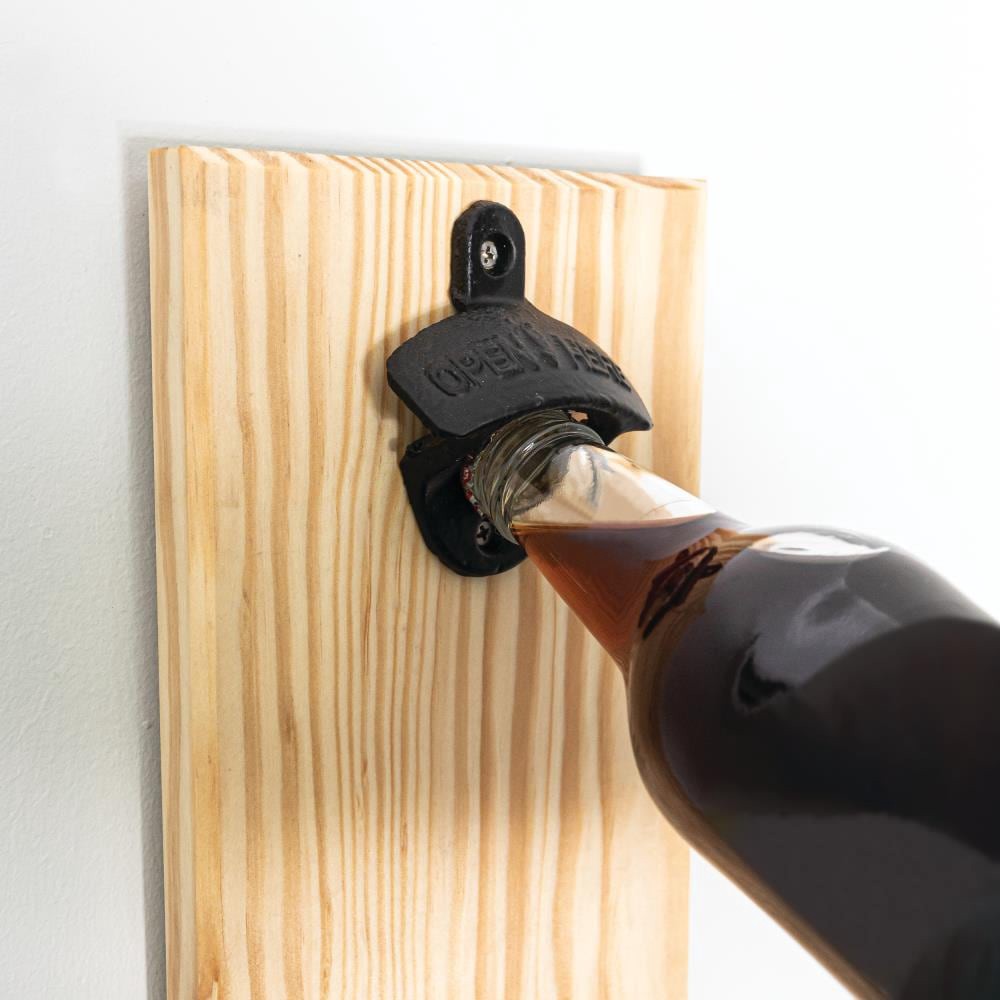 slide 2 of 6, allen + roth Matte Black Manual Wall-mount Bottle opener, 1 ct
